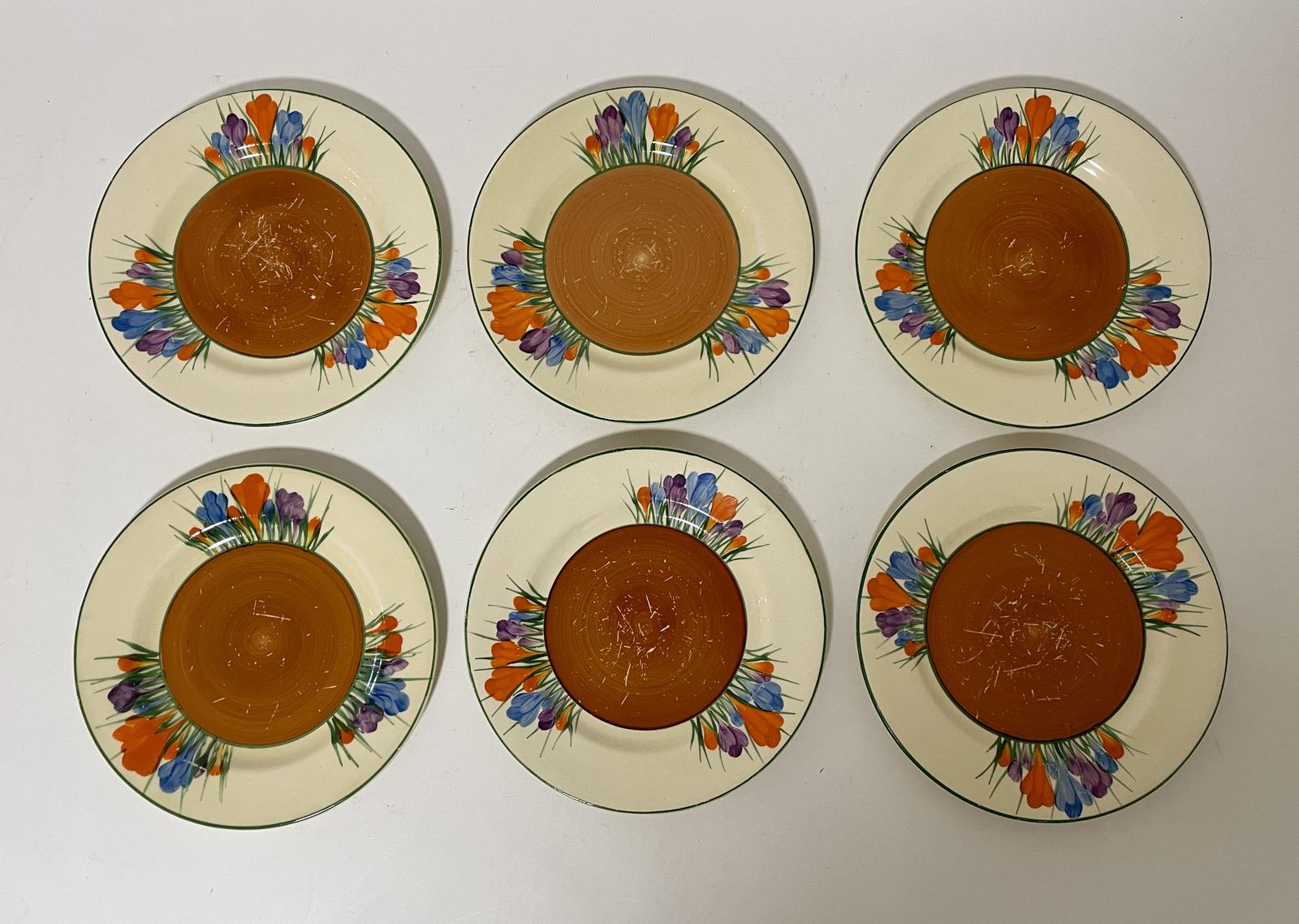 Set of 6 Clarice Cliff Crocus Side Plates (1 of 12) Set of 6 Clarice Cliff Crocus Side Plates (1 of 12)