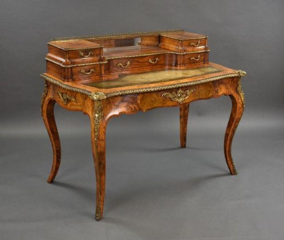 19th Century Victorian Burr Walnut Writing Desk Table (1 of 16)