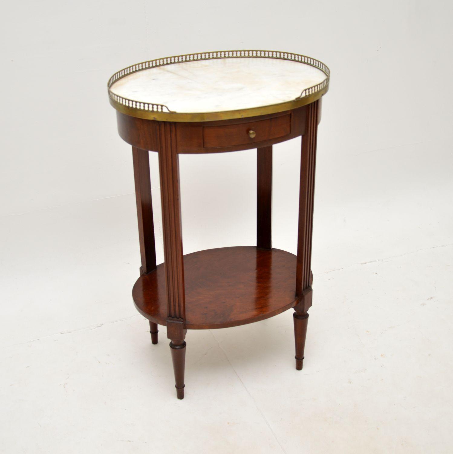 Antique French Marble Top Walnut Side Table (1 of 12) Antique French Marble Top Walnut Side Table (1 of 12)