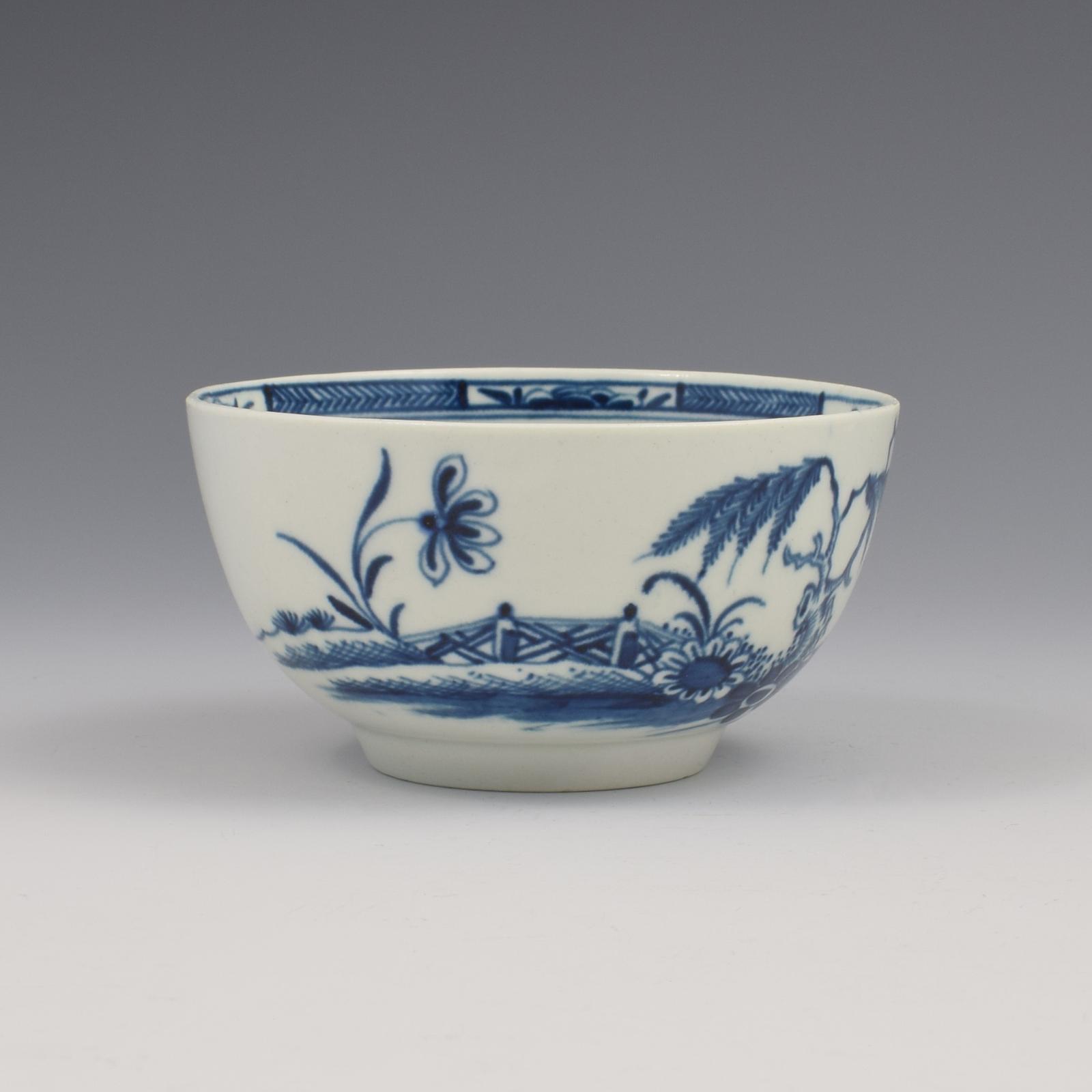 First Period Worcester Porcelain Candle Fence Blue & White Slop Bowl c.1760 (1 of 7)