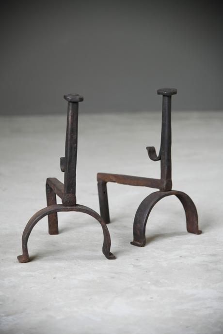 Antique Iron Firedogs (1 of 12) Antique Iron Firedogs (1 of 12)