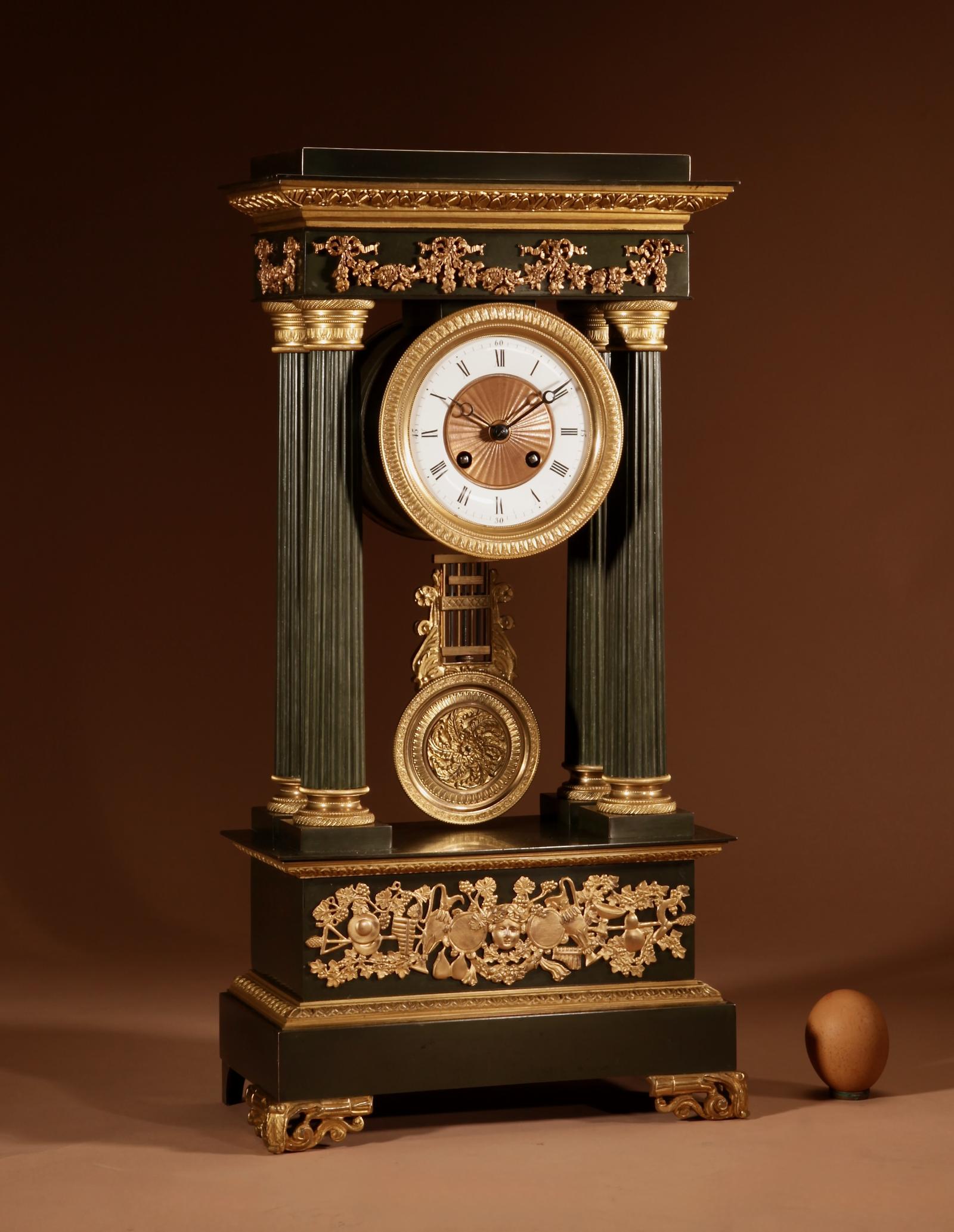 Bronze & Original Patinated & Gilded French Portico Clock c.1880 (1 of 17) Bronze & Original Patinated & Gilded French Portico Clock c.1880 (1 of 17)