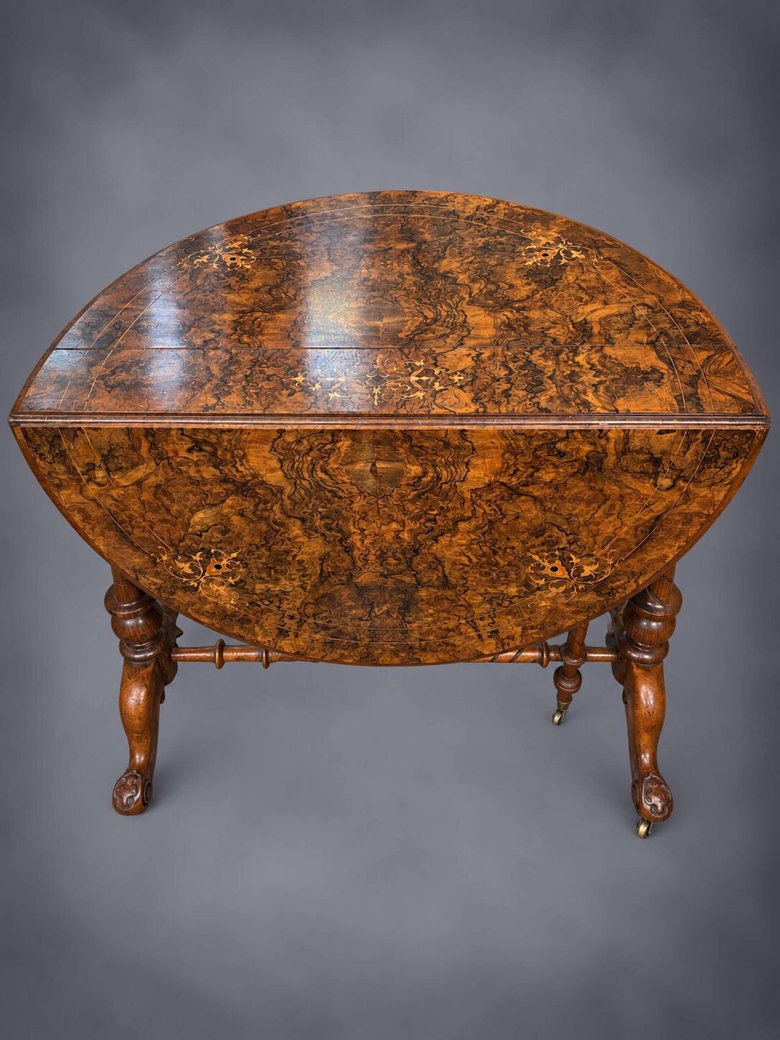 Antique Burr Walnut Marquetry Pembroke Table (1 of 6) Antique Burr Walnut Marquetry Pembroke Table (1 of 6)