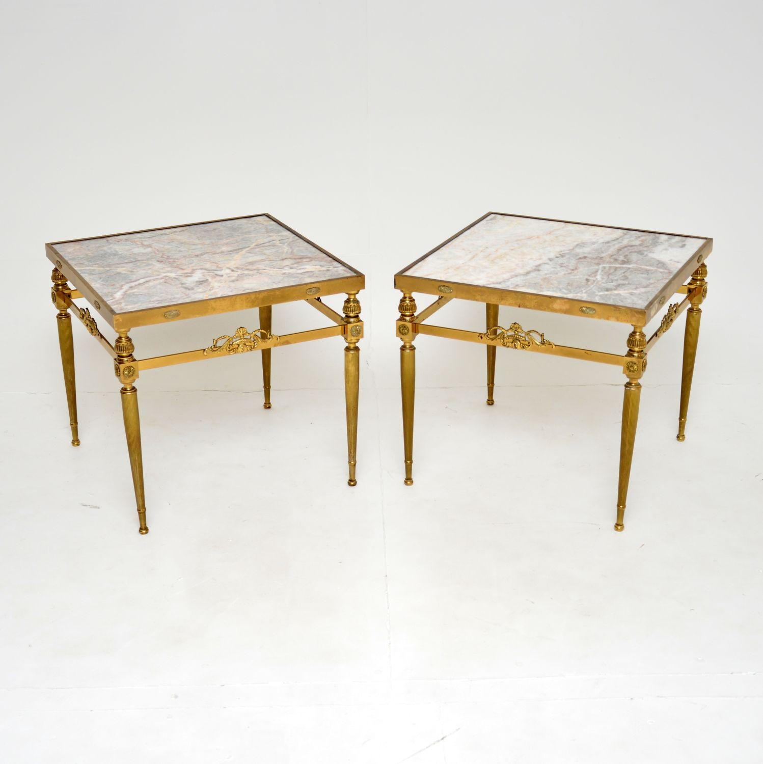 Pair of Vintage French Brass & Marble Side Tables (1 of 12) Pair of Vintage French Brass & Marble Side Tables (1 of 12)