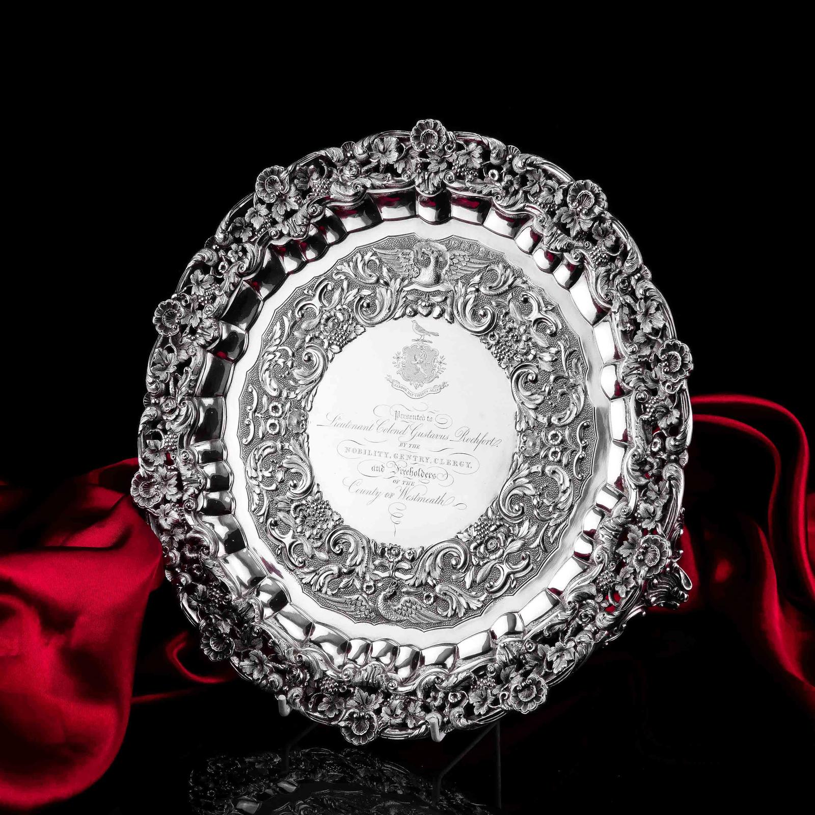 Magnificent Georgian Sterling Silver Tray / Salver with Military Lieutenant Interest - James Fray 1833 (1 of 19)