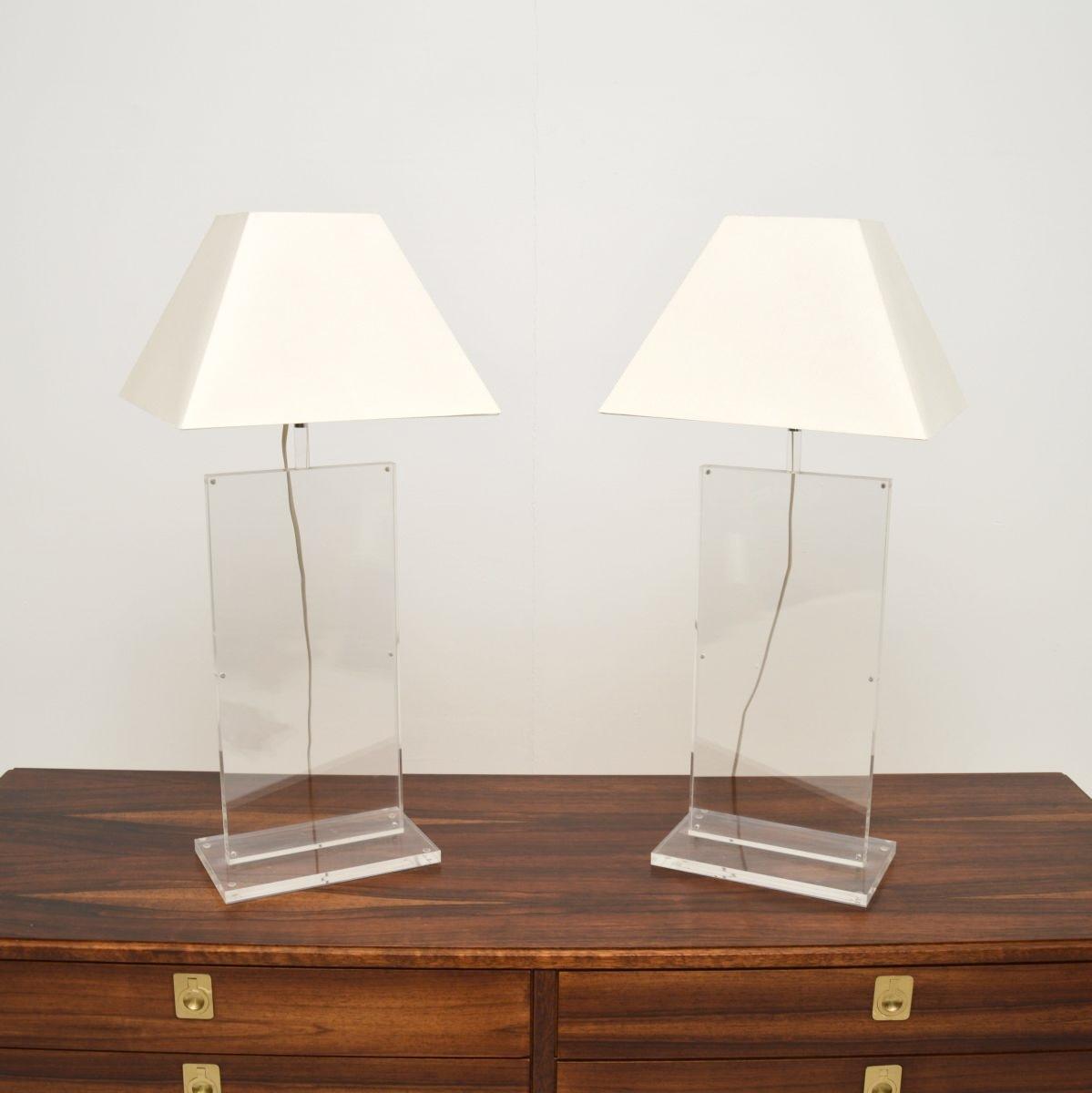 Pair of Vintage French Acrylic Table Lamps (1 of 10) Pair of Vintage French Acrylic Table Lamps (1 of 10)