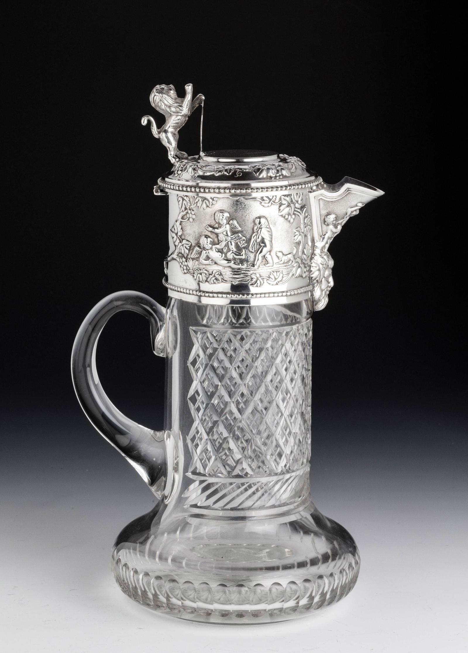 Attractive Early 20th Century Silver Topped Claret Jug (1 of 6) Attractive Early 20th Century Silver Topped Claret Jug (1 of 6)