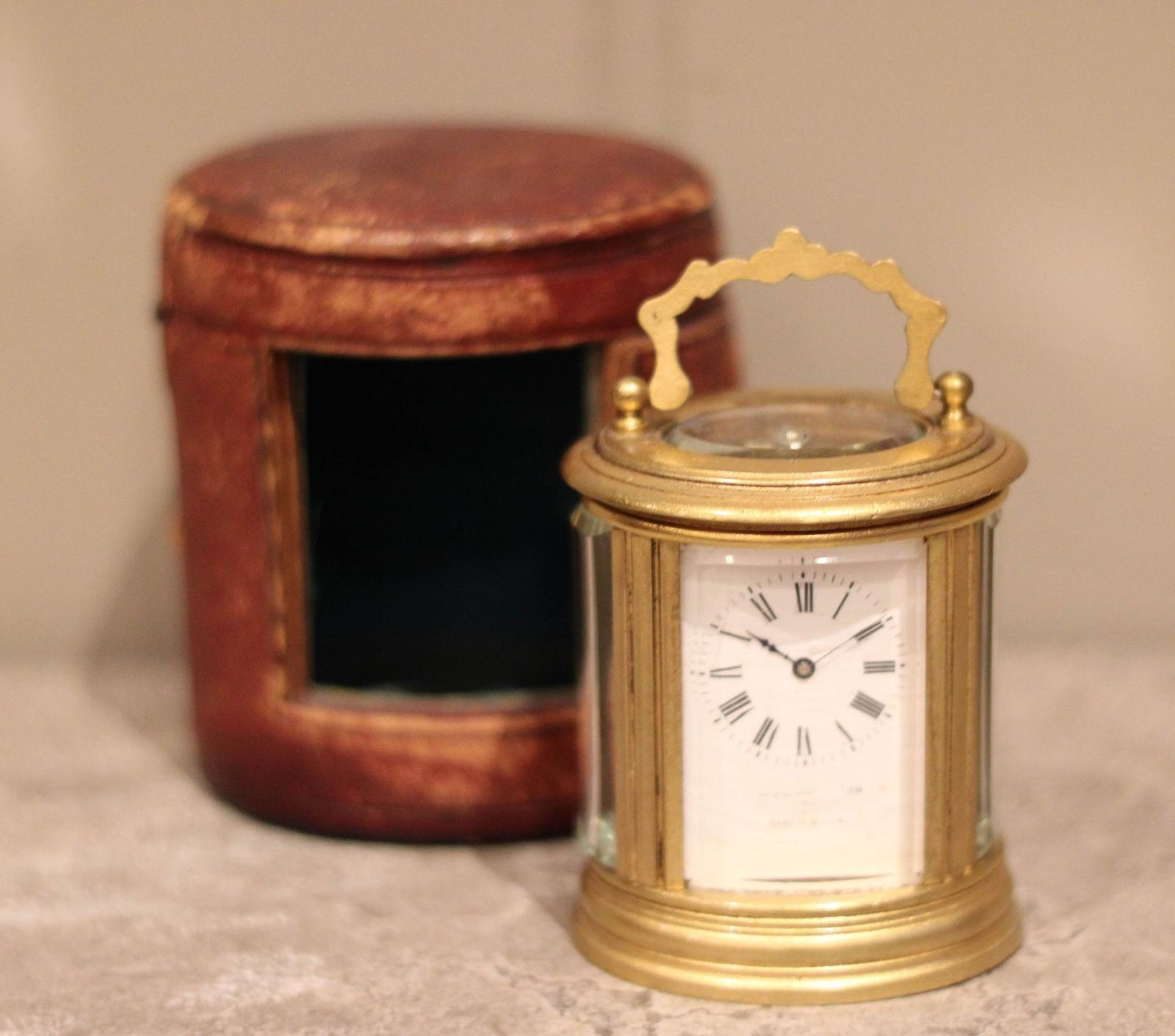 Late 19th Century Miniature Oval Carriage Clock & Case (1 of 14)