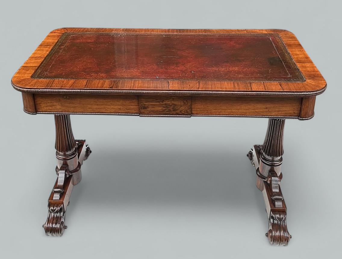 Antique English Regency Rosewood Library Table Writing Desk Gillows Lancaster (1 of 8) Antique English Regency Rosewood Library Table Writing Desk Gillows Lancaster (1 of 8)