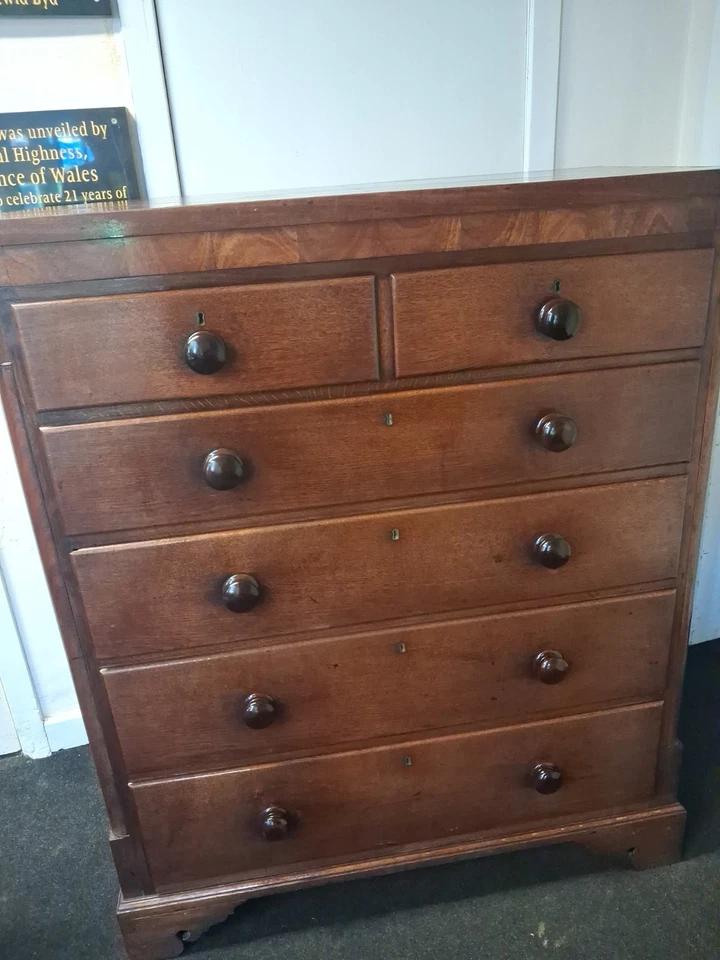 Antique Large Mahogany Scotch Pine Two Over Four Chest of Drawers (1 of 12) Antique Large Mahogany Scotch Pine Two Over Four Chest of Drawers (1 of 12)
