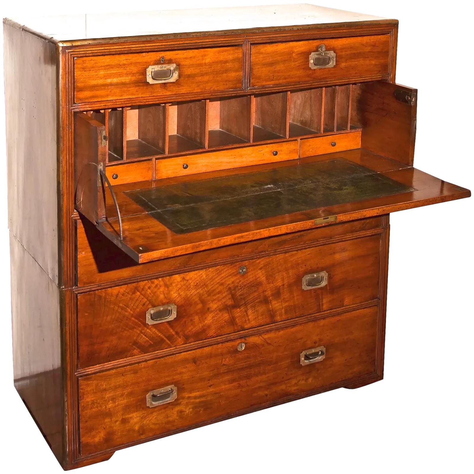 19th Century Naval or Military Camphorwood Campaign Chest / Bureau (1 of 10)