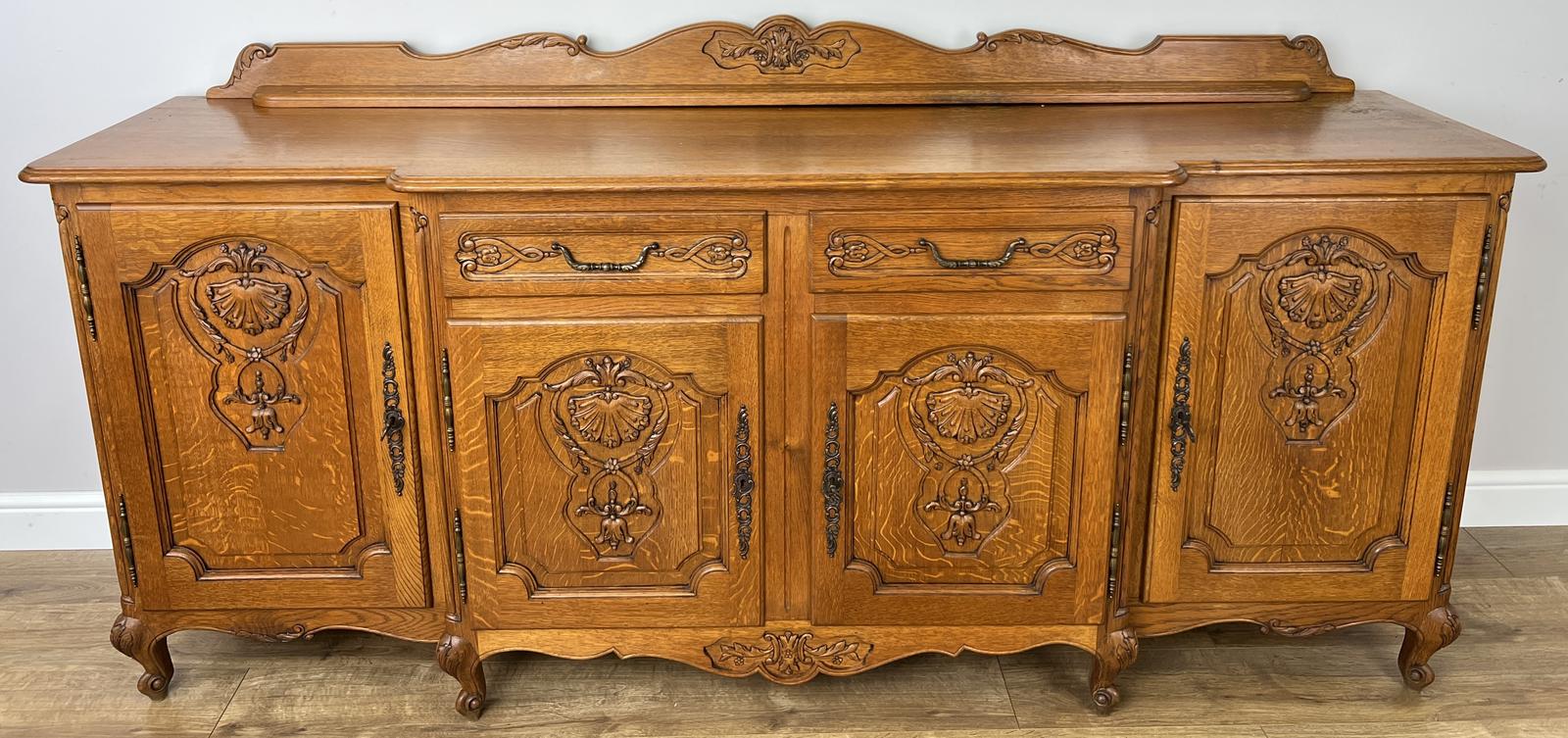 Sideboard Vintage French Oak 4 Door Cupboard Carved Cabinet (1 of 20) Sideboard Vintage French Oak 4 Door Cupboard Carved Cabinet (1 of 20)
