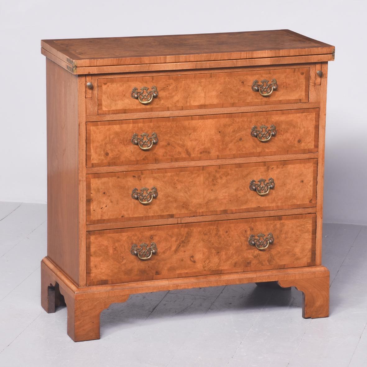 George III Style Burr Walnut Bachelor Chest (1 of 8)