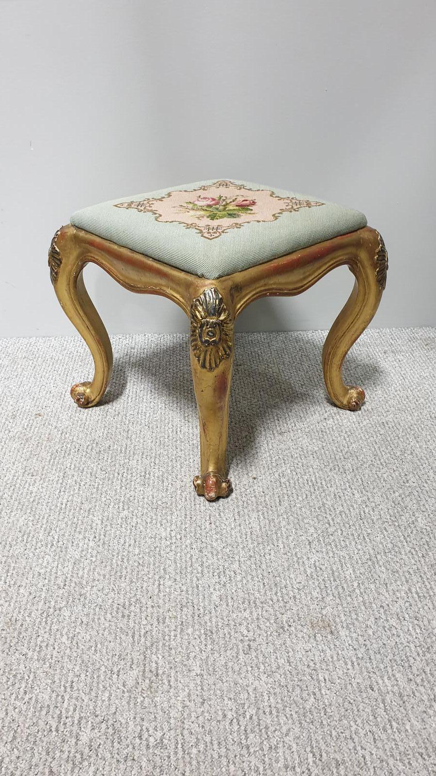 Very Nice Victorian Gilt Stool (1 of 1) Very Nice Victorian Gilt Stool (1 of 1)