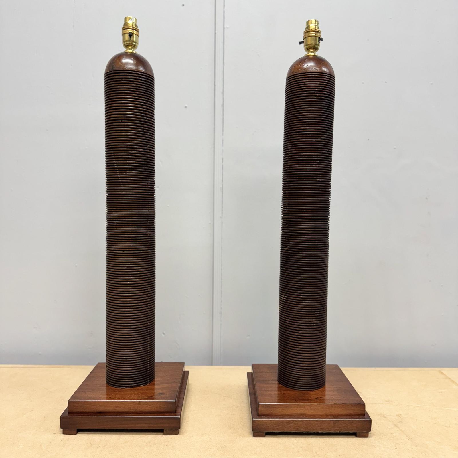 Large Pair of Print Roller Table Lamps (1 of 7)