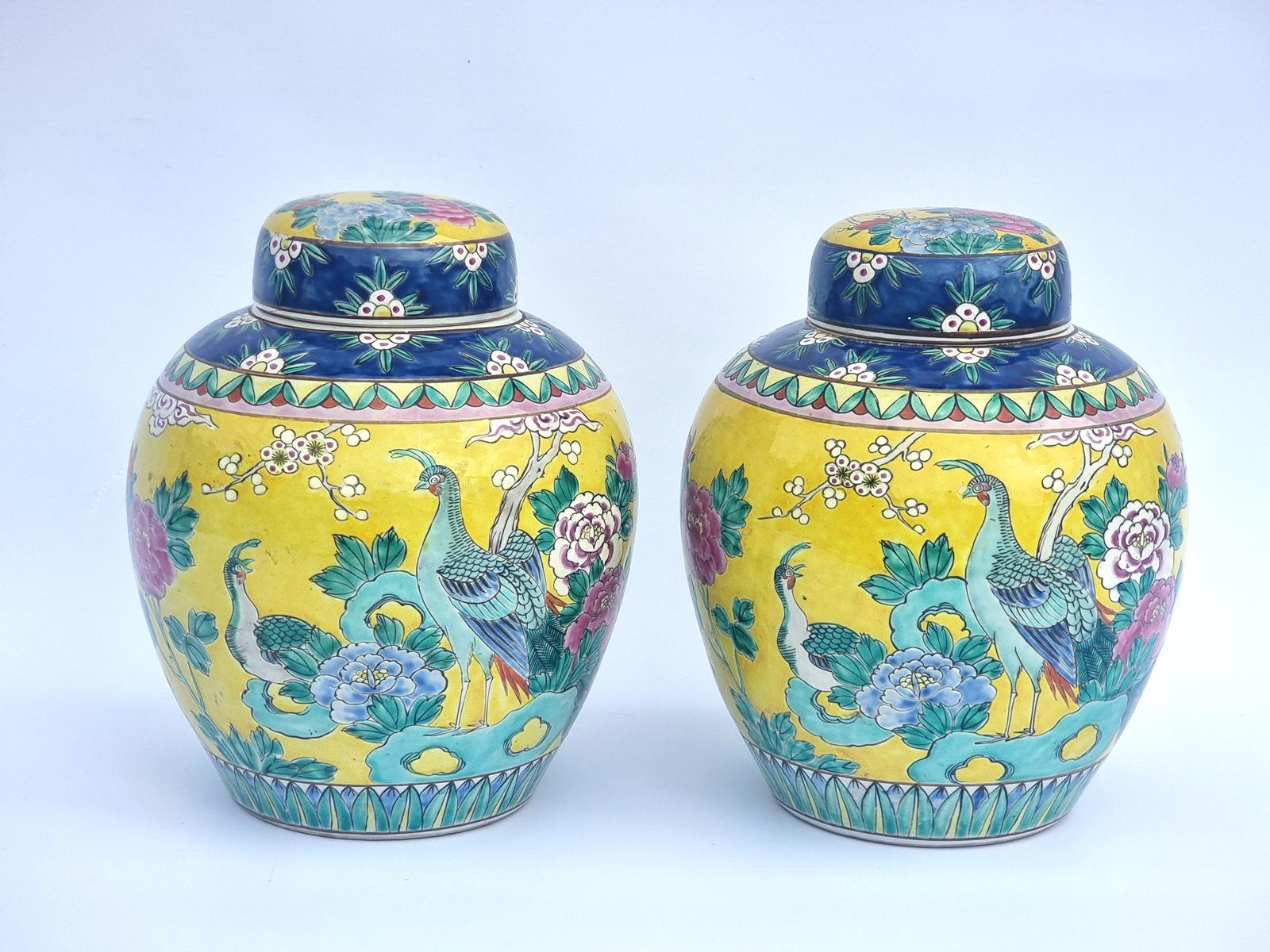 Pair of Chinese Ginger Jars, Hand Painted (1 of 34)