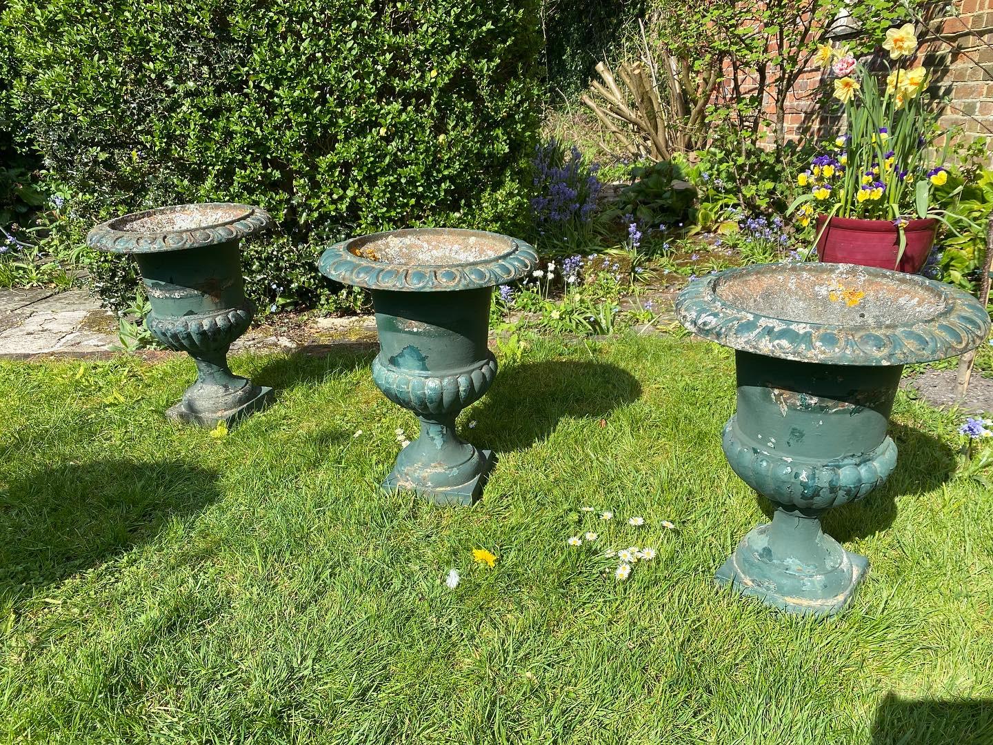 Set of Three 19th Century Garden Urns (1 of 4)