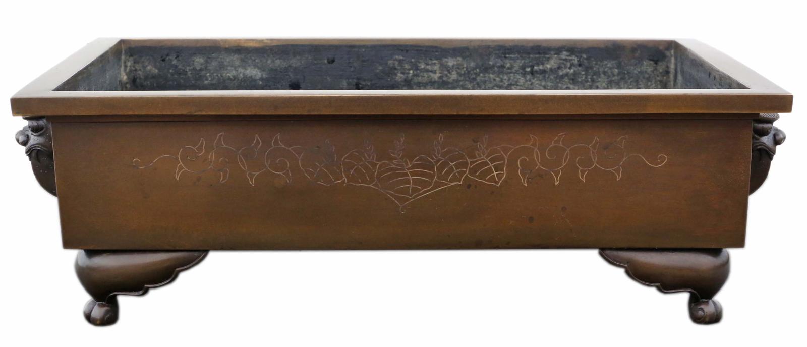 Oriental Japanese Large Fine Quality Bronze Bowl Planter Jardinière Suiban Ikebana c.1930 (1 of 8)