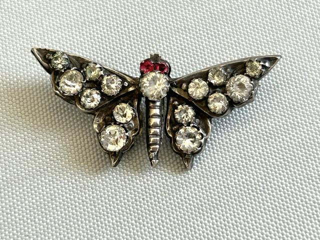 Victorian Chester Silver & Paste Diamonds Butterfly Brooch (1 of 6) Victorian Chester Silver & Paste Diamonds Butterfly Brooch (1 of 6)