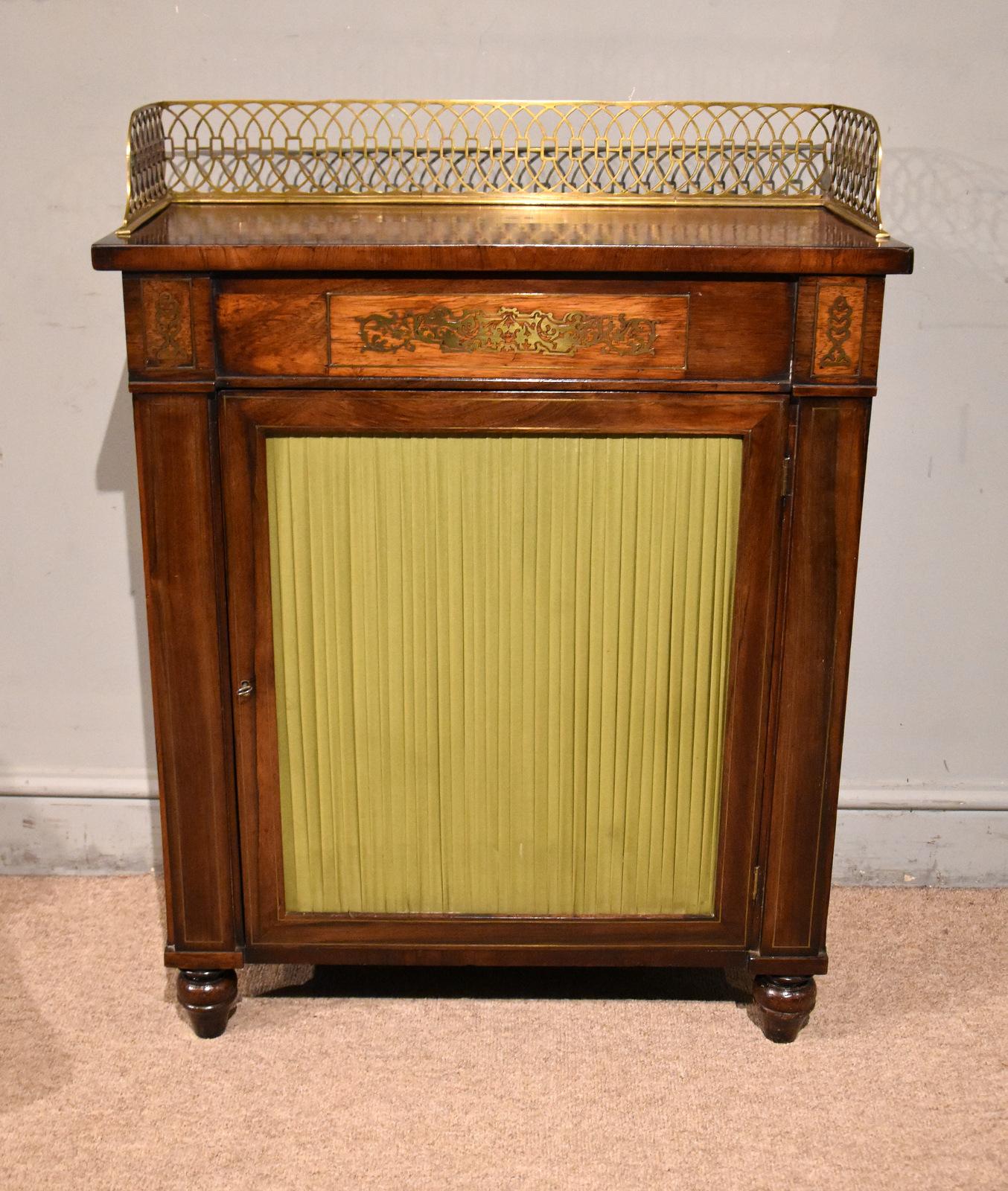 Regency Rosewood and Brass Inlaid Side Cabinet (1 of 8)