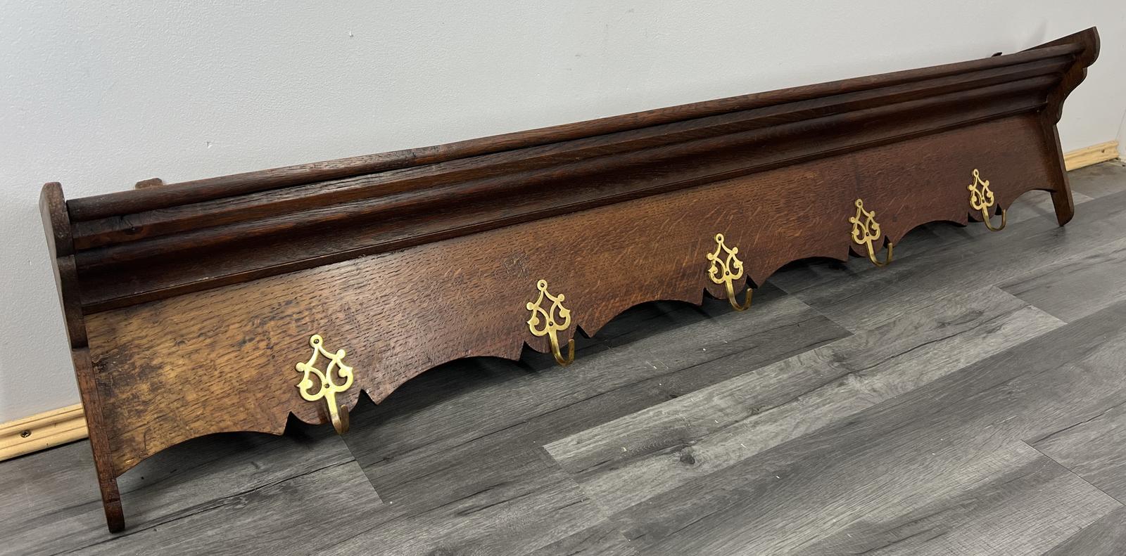 French Antique Solid French 5 Hook Ornate Carved Coat Plate Rack (1 of 9) French Antique Solid French 5 Hook Ornate Carved Coat Plate Rack (1 of 9)
