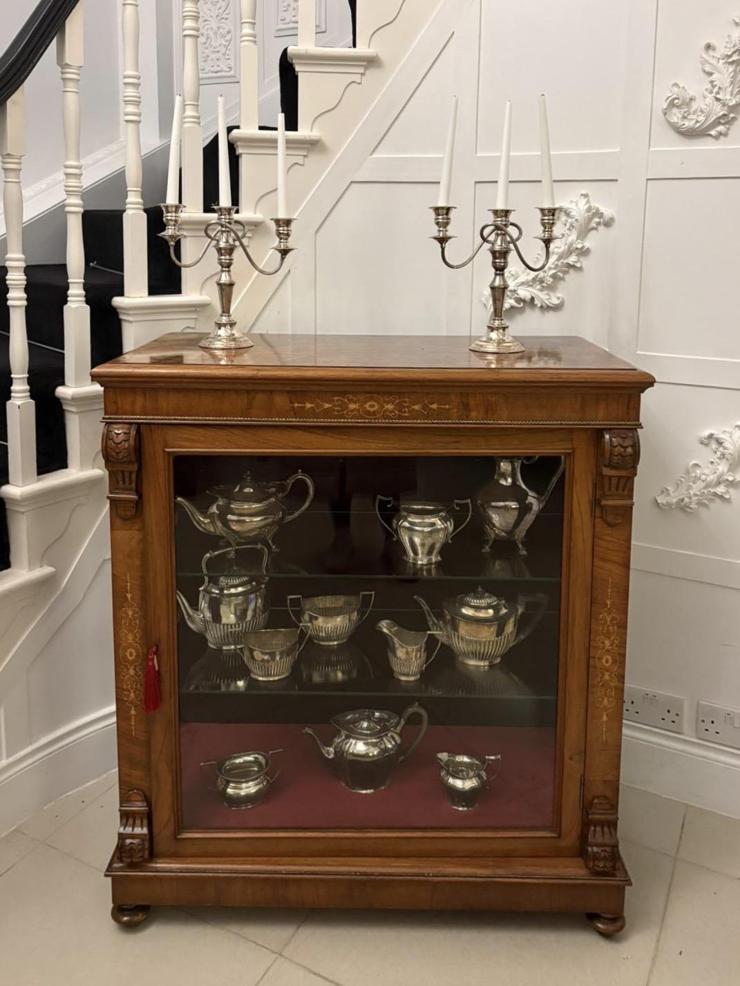 Attractive Antique Mid-19th Century Inlaid Mahogany Side / Display Cabinet (1 of 14)