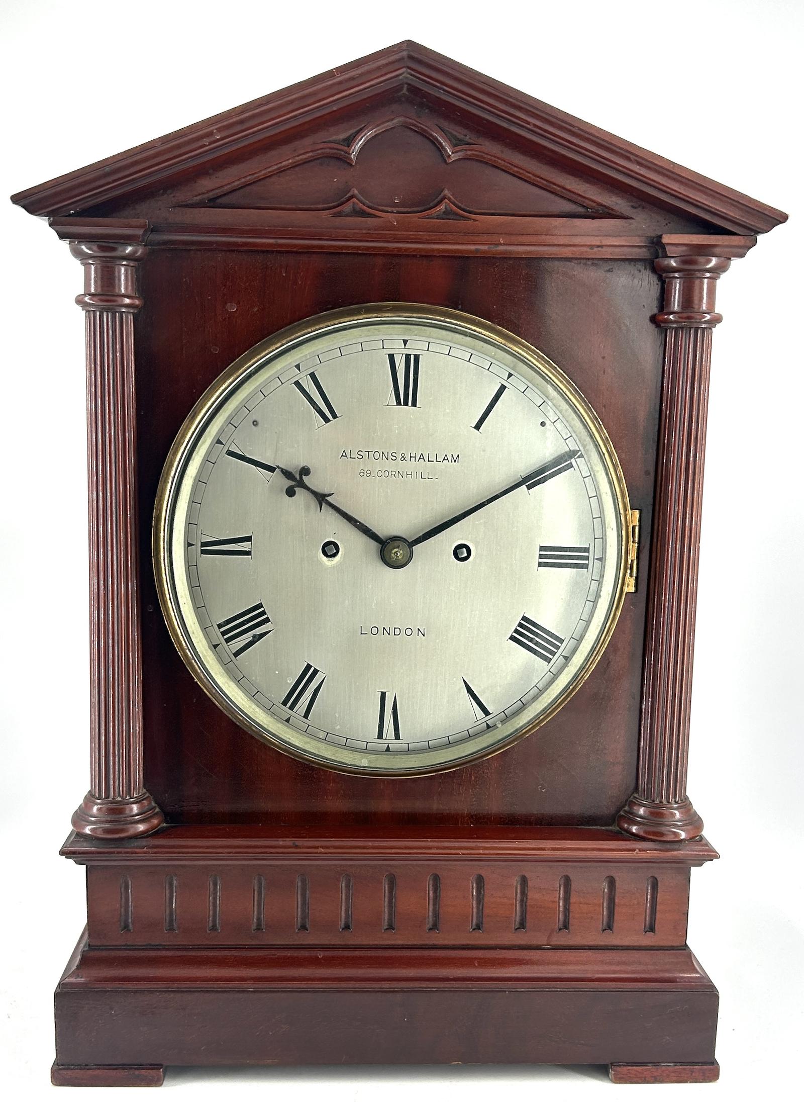 Fabulous Victorian English Mahogany Architectural Cased Twin Fusee Bracket Clock ca.1840 (1 of 17)