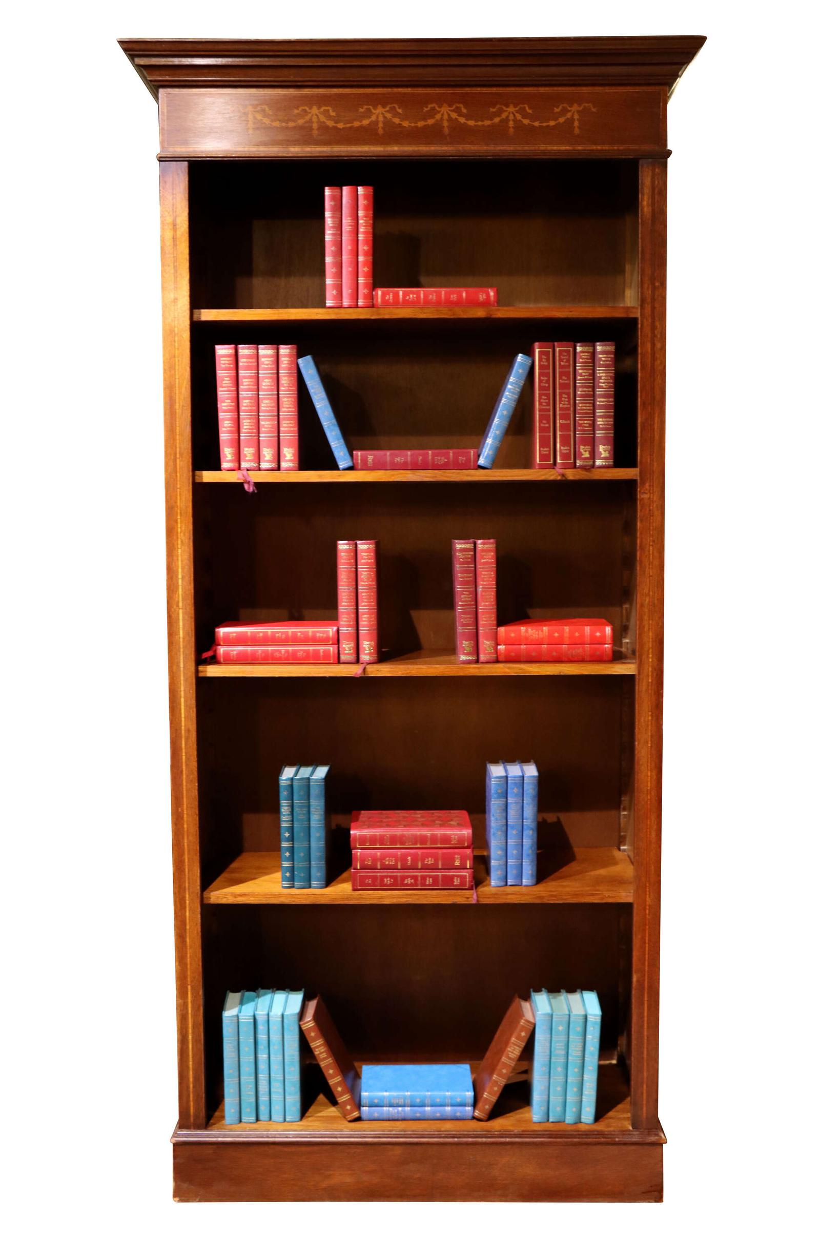 Mahogany Inlaid Edwardian Style Open Bookcase c.1950 (1 of 4) Mahogany Inlaid Edwardian Style Open Bookcase c.1950 (1 of 4)