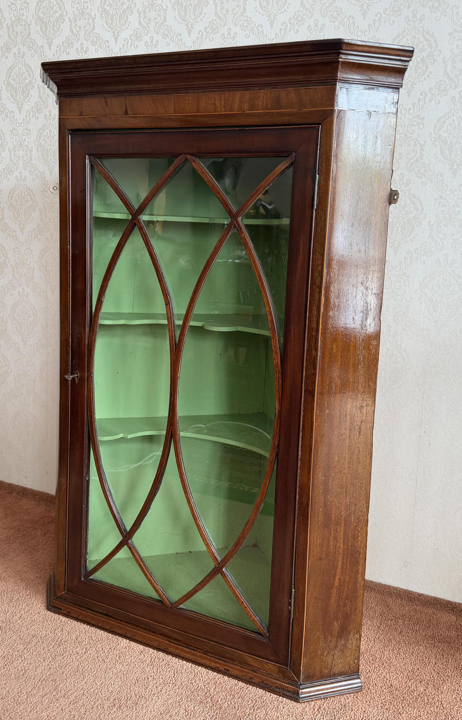 Mahogany Inlaid Sheriton Period Hanging Corner Cabinet (1 of 6) Mahogany Inlaid Sheriton Period Hanging Corner Cabinet (1 of 6)