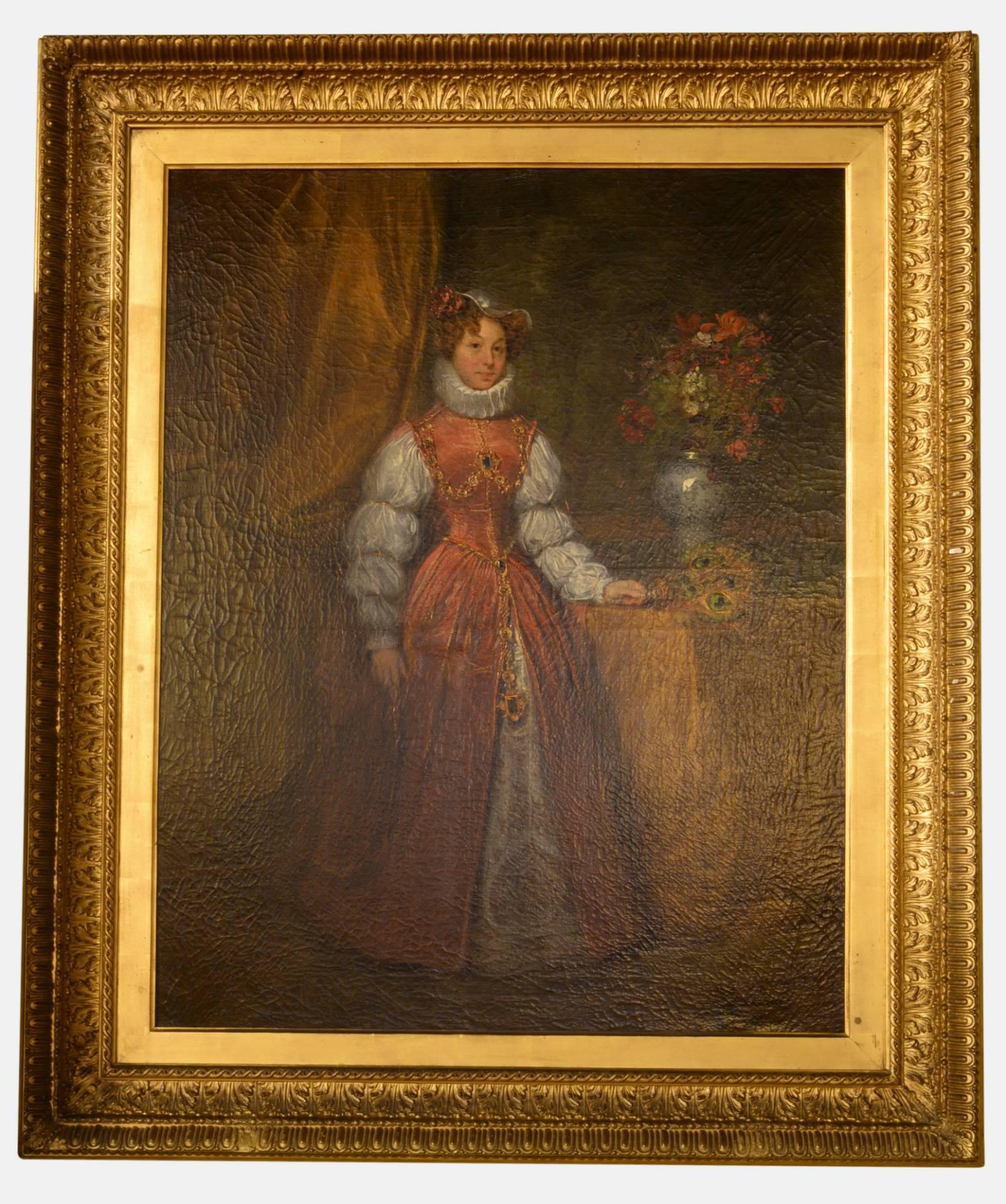 Oil on Canvas of a Tudor Lady (1 of 1)