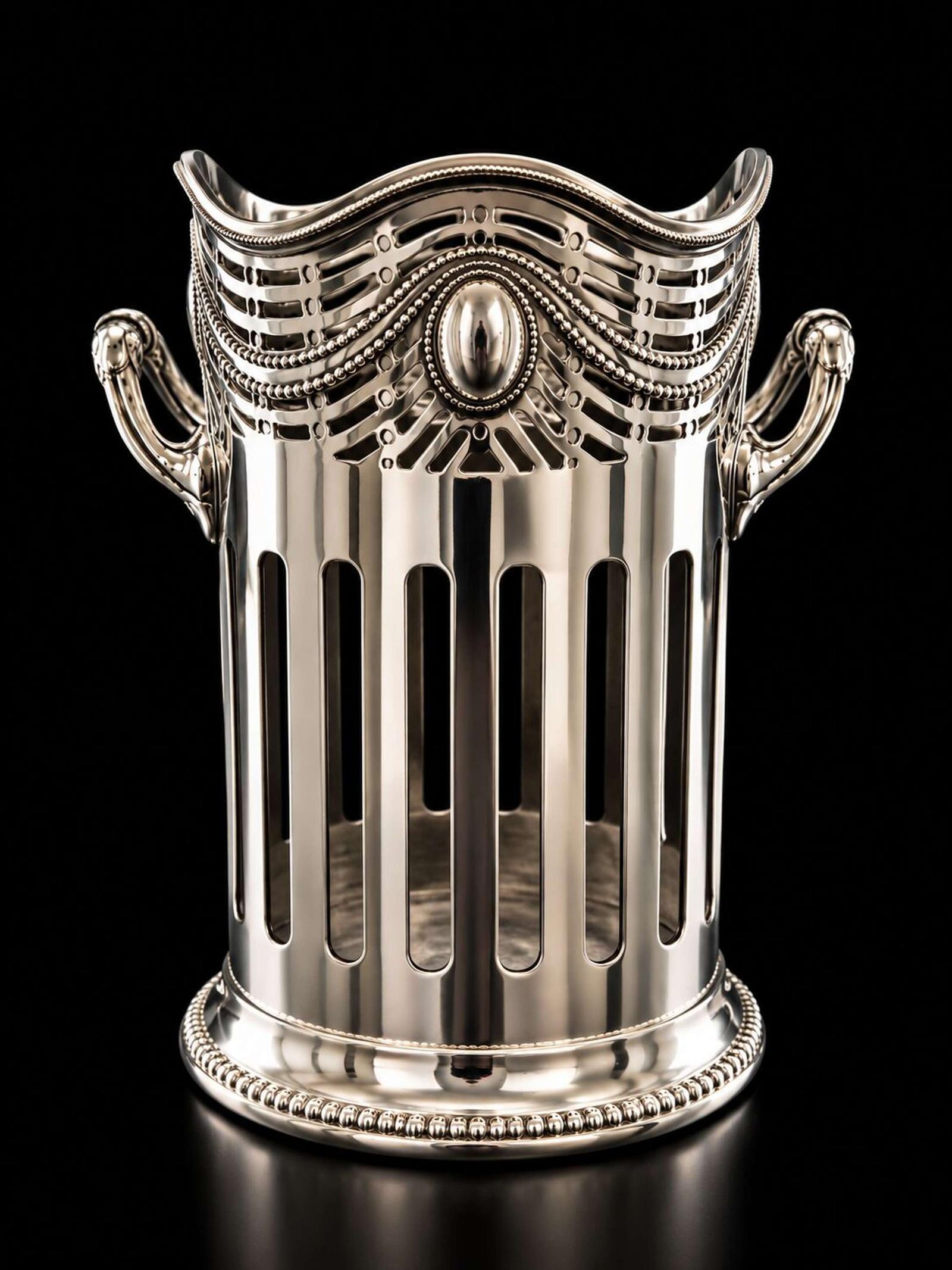 Antique Silver Plated Champagne Bottle Holder (1 of 6) Antique Silver Plated Champagne Bottle Holder (1 of 6)