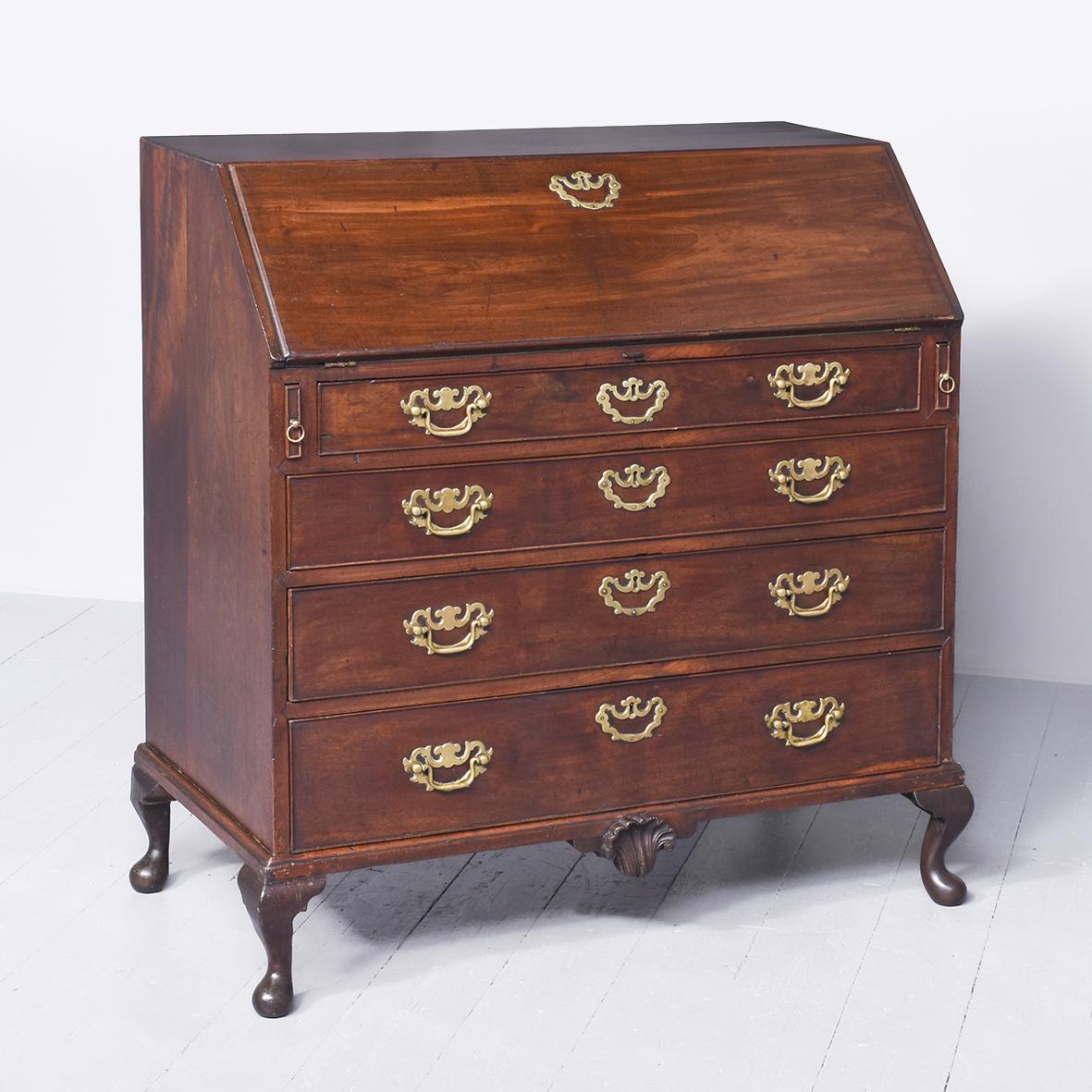 George II Irish Mahogany Bureau (1 of 11)
