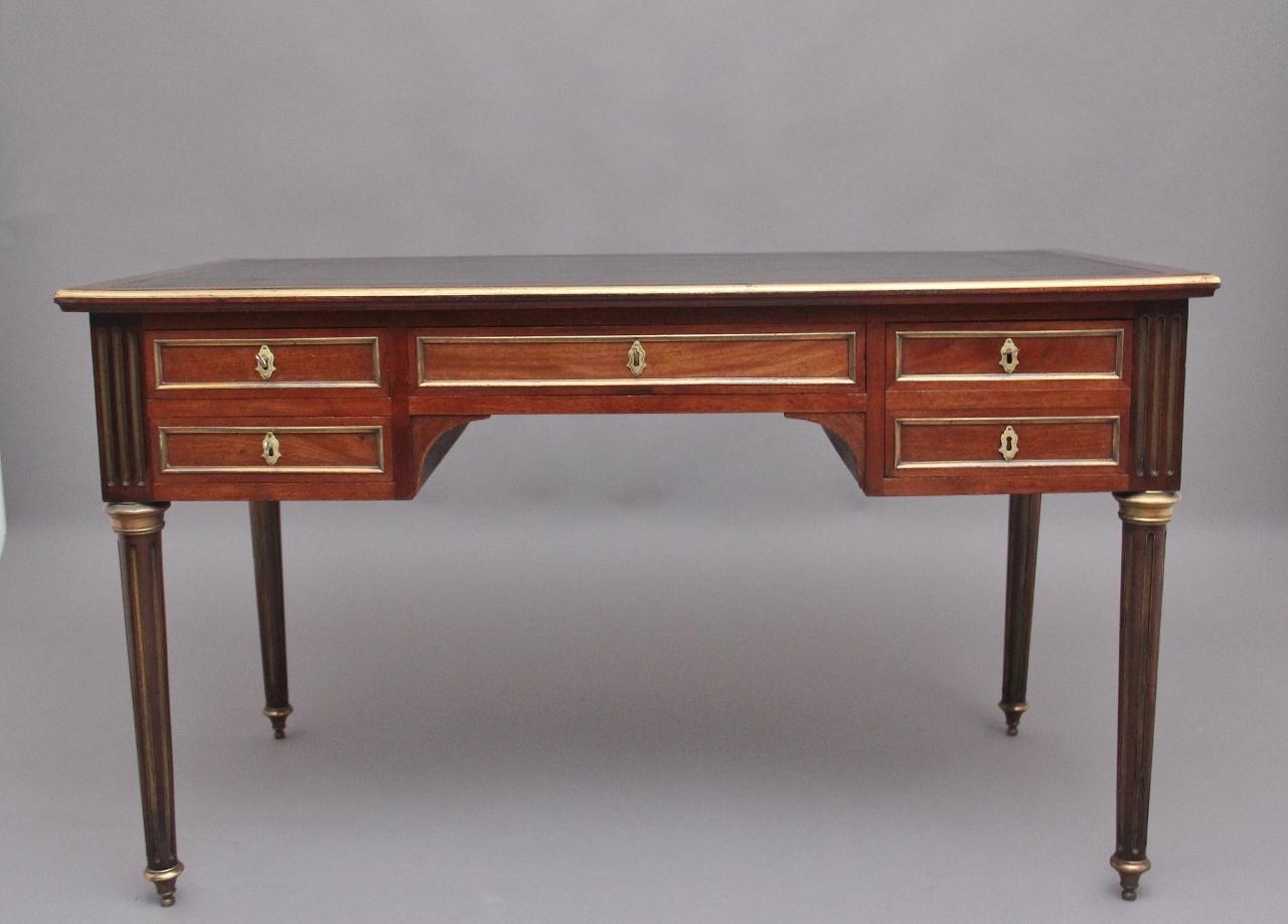 19th Century French Mahogany & Brass Inlaid Directoire Writing Desk (1 of 14) 19th Century French Mahogany & Brass Inlaid Directoire Writing Desk (1 of 14)