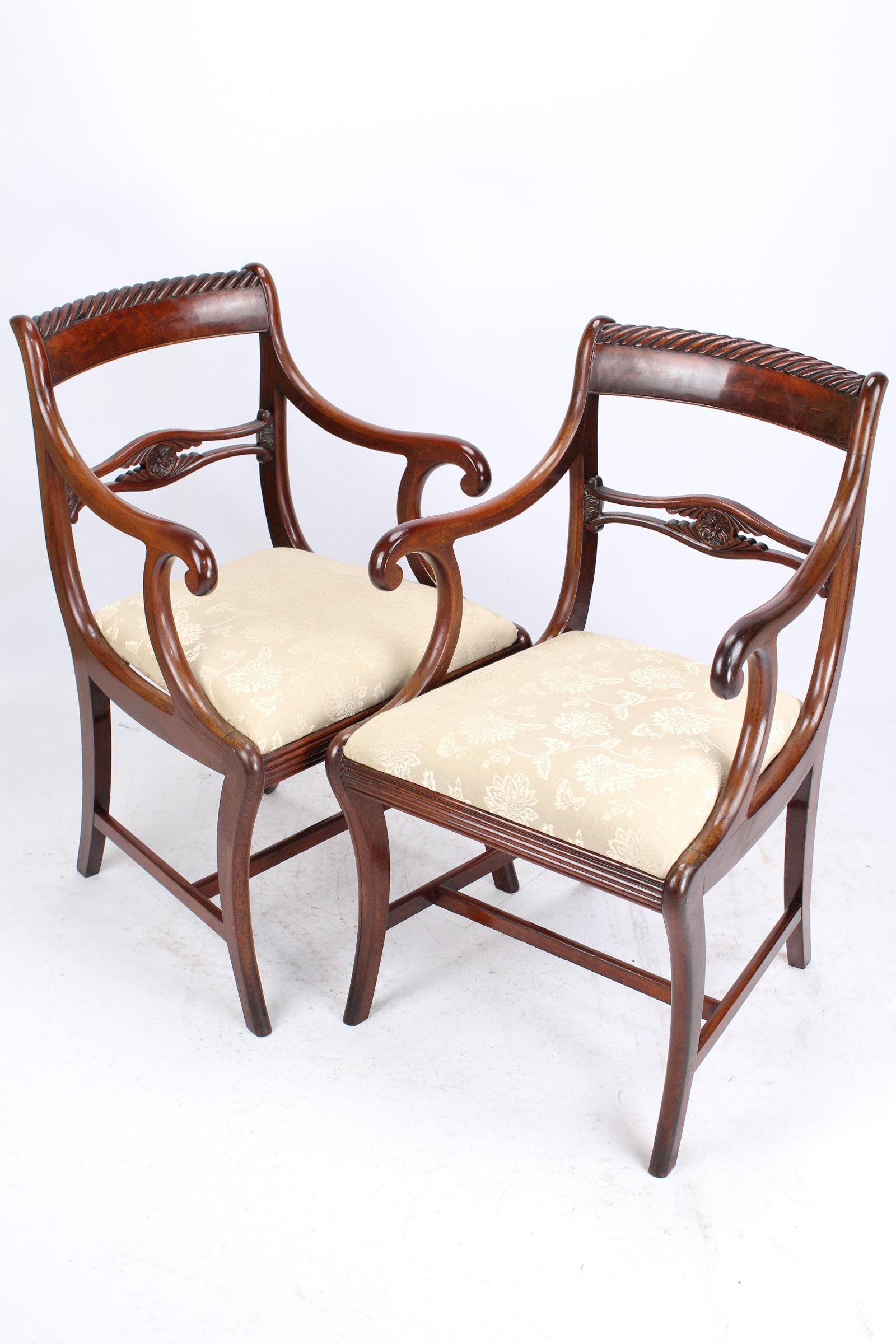 Pair of Regency Mahogany Open Armchairs / Carvers (1 of 13) Pair of Regency Mahogany Open Armchairs / Carvers (1 of 13)
