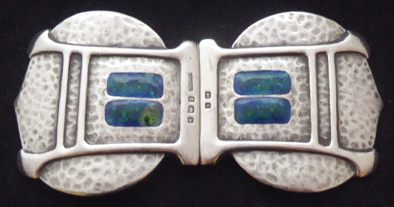 1909 Liberty Style Hallmarked Solid Silver Nurses Belt Buckle Art Deco Enamel (1 of 11)