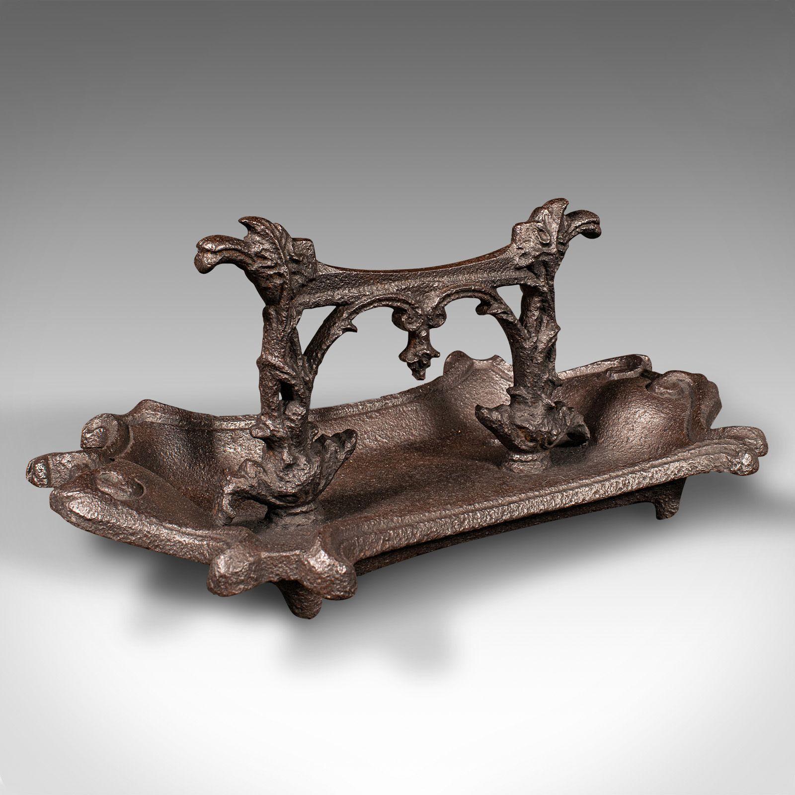 Antique Ornate Boot Scraper, English, Cast Iron, Shoe Pull, Victorian, C.1840 (1 of 9)