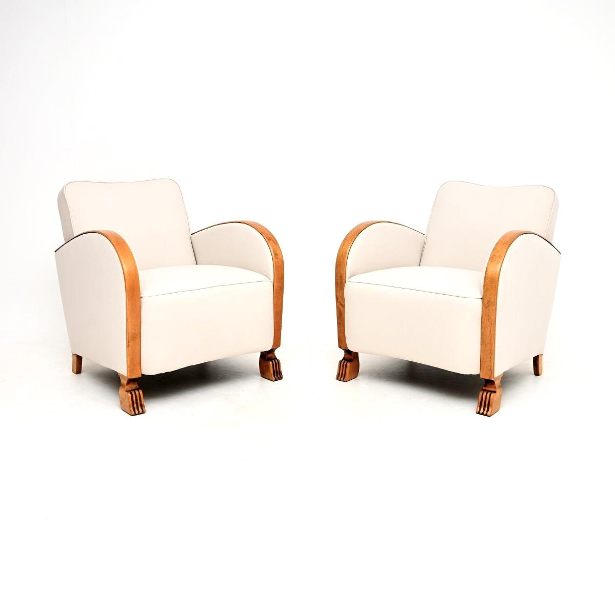 Pair of Swedish Art Deco Armchairs in Satin Birch (1 of 10) Pair of Swedish Art Deco Armchairs in Satin Birch (1 of 10)