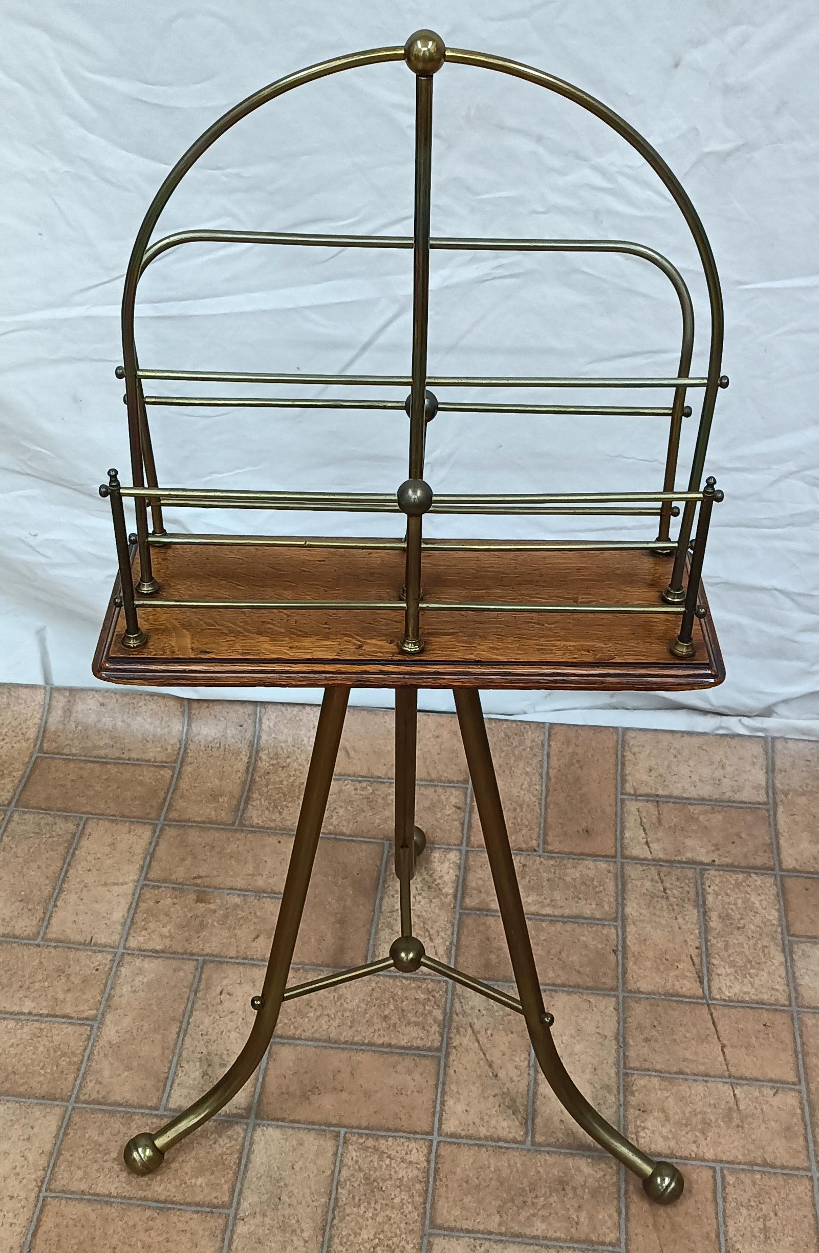 A Victorian Brass and Oak Magazine Stand (1 of 3)
