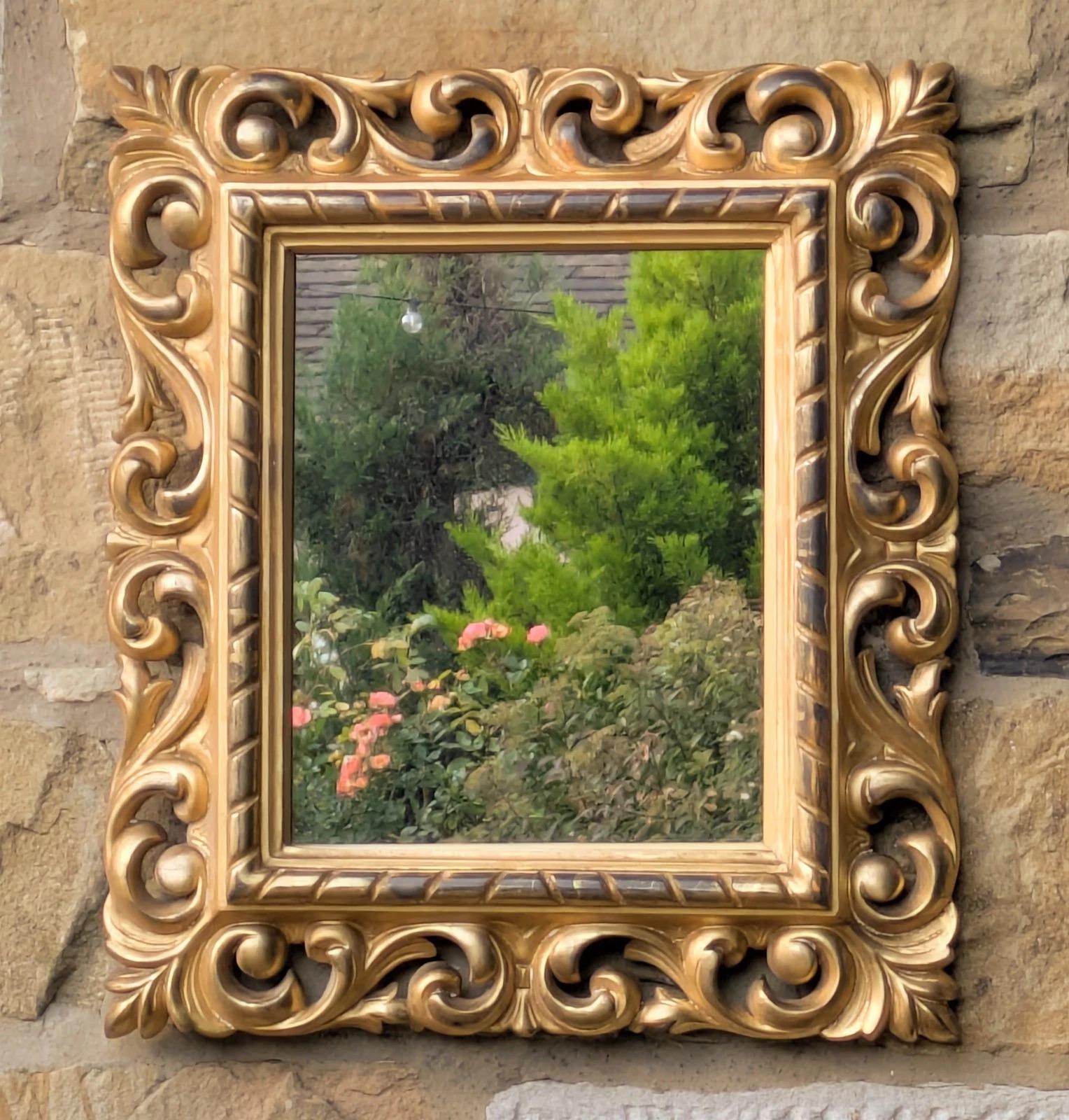 Antique Hand Carved Florentine Gilt Wood Mirror (1 of 7)