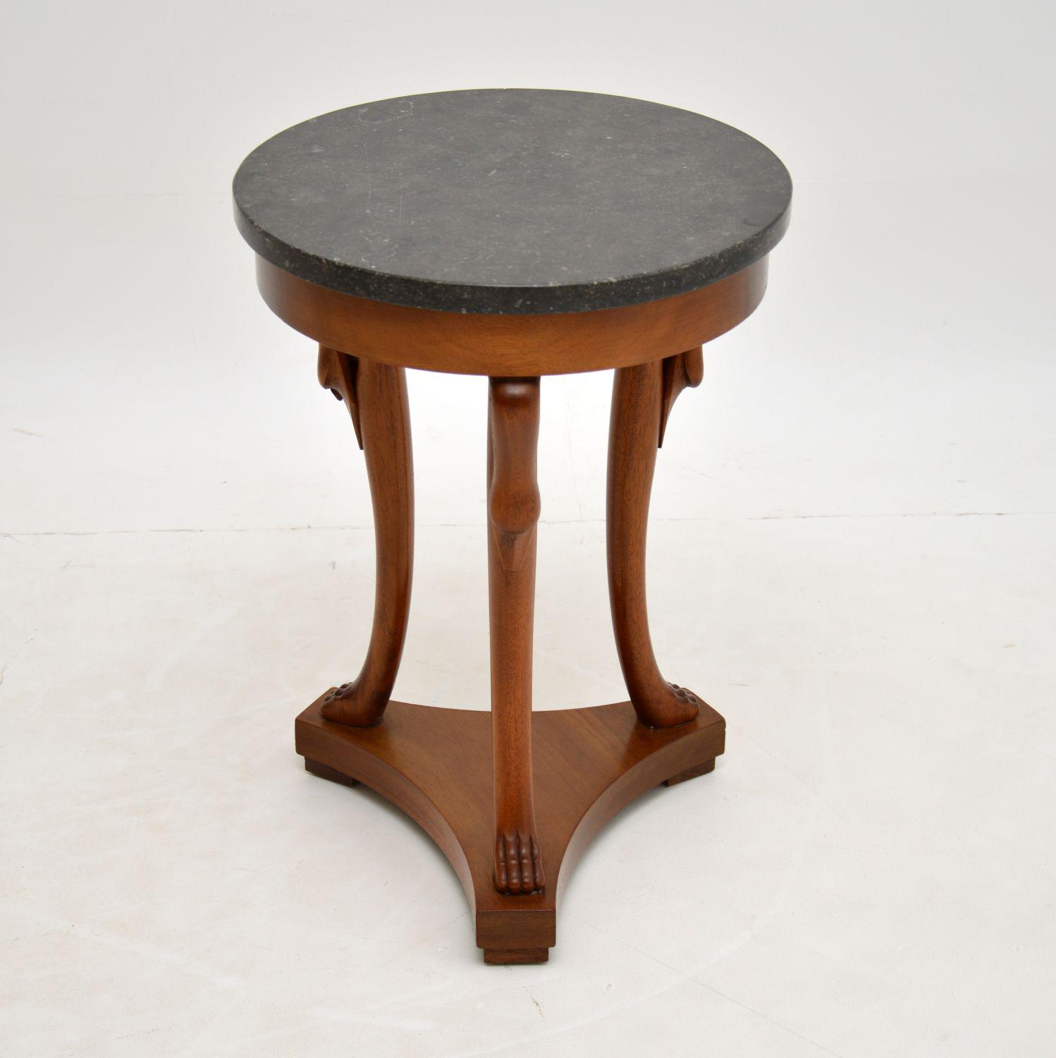 Neoclassical Style Walnut Marble Top Side Table (1 of 8) Neoclassical Style Walnut Marble Top Side Table (1 of 8)