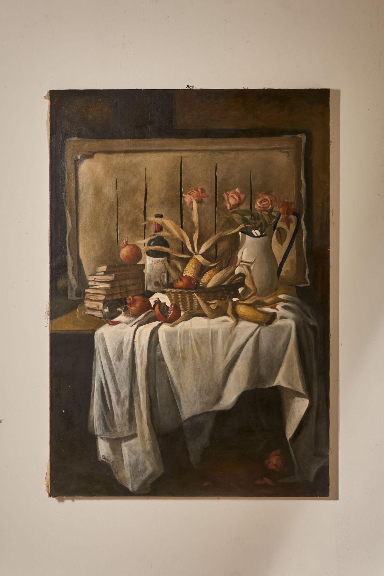 Very Large Mid 20th Century Oil on Canvas Still Life Painting (1 of 8) Very Large Mid 20th Century Oil on Canvas Still Life Painting (1 of 8)