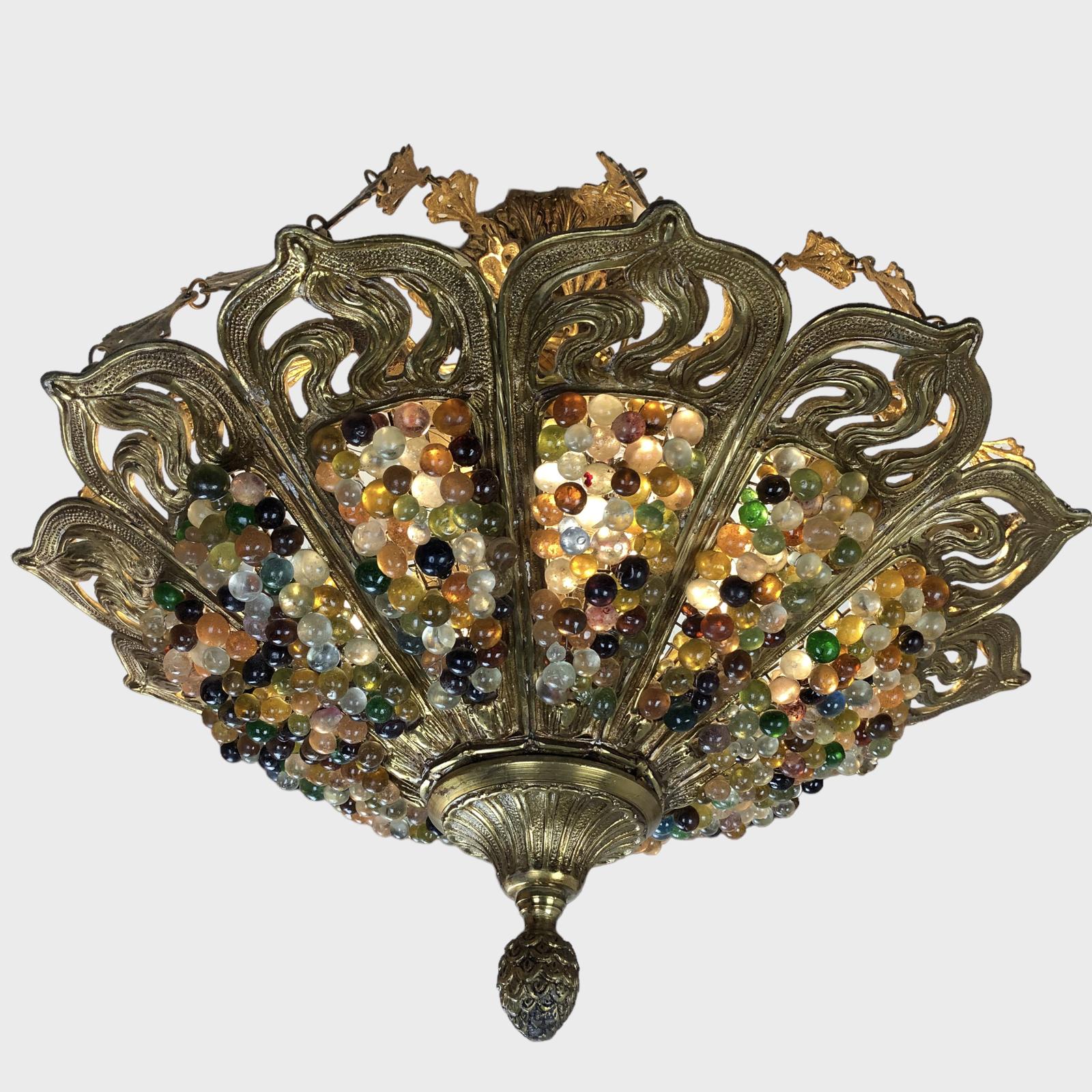 Murano Bohemian Huge Gilt Bronze Glass Beaded Chandelier (1 of 19) Murano Bohemian Huge Gilt Bronze Glass Beaded Chandelier (1 of 19)