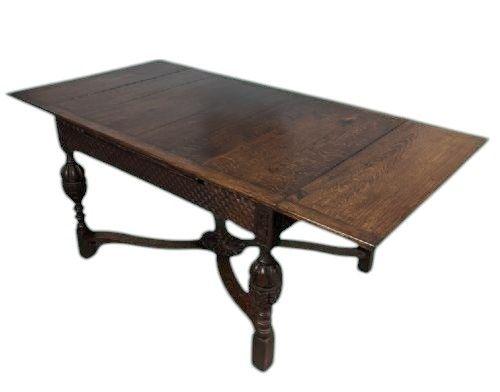 Carved Oak Draw-leaf Table (1 of 4)