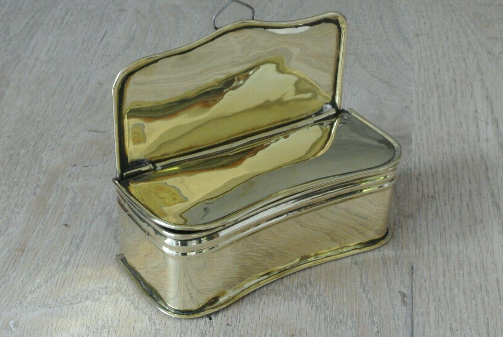 Fine English Antique 19th Century Brass Taper Box Hinged Brass Box for Fireplace (1 of 5)