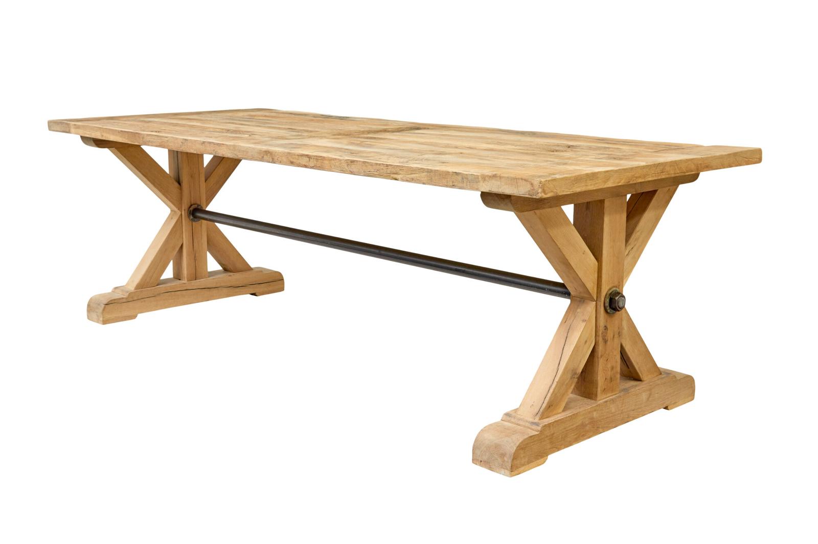 Large Solid Handmade Oak X Frame Dining Table (1 of 11)