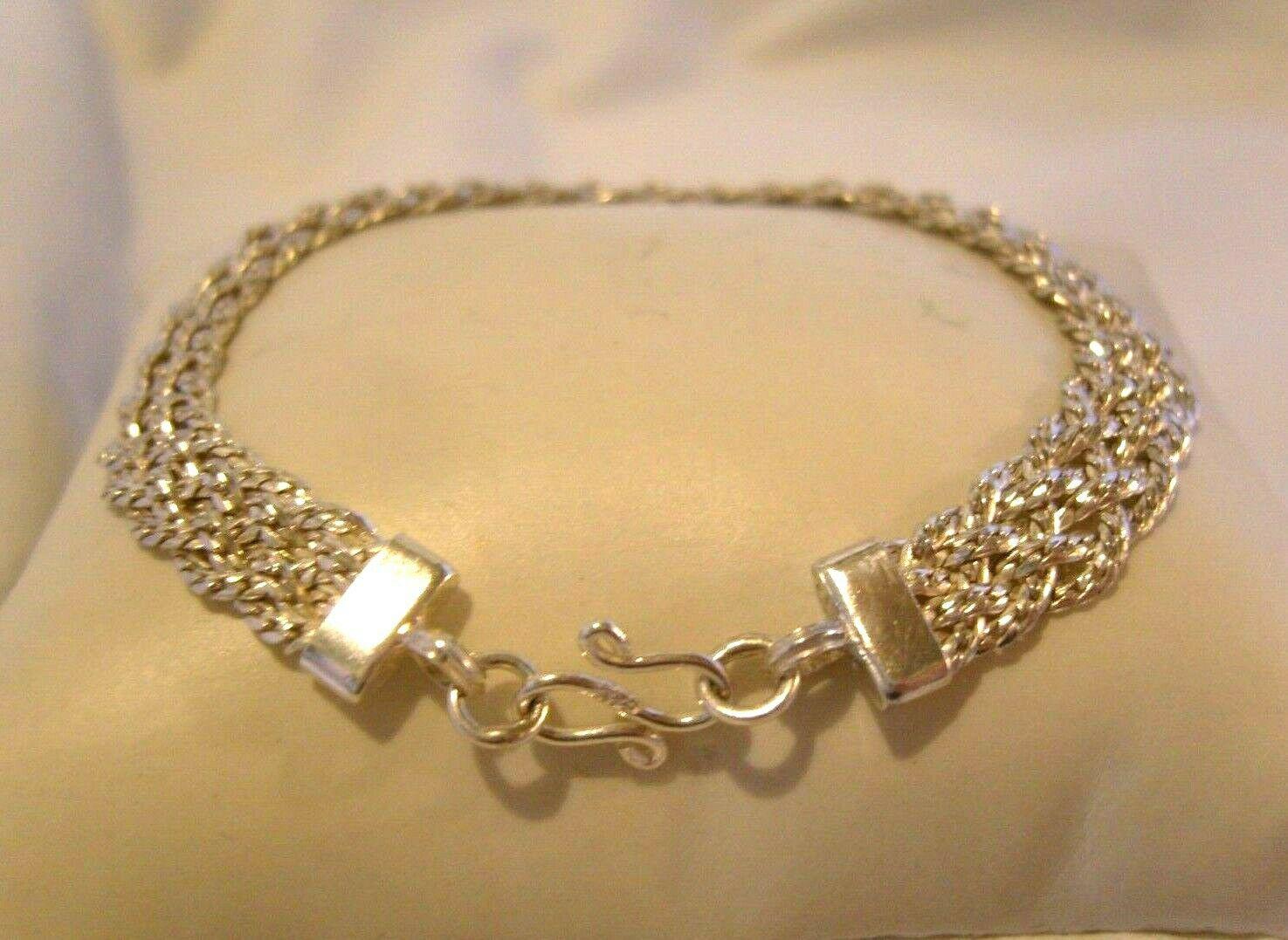 Vintage Silver 925 Plaited Bracelet 1970s Big Shepherds Hook Clasp 7 1/4" Length (1 of 10) Vintage Silver 925 Plaited Bracelet 1970s Big Shepherds Hook Clasp 7 1/4" Length (1 of 10)