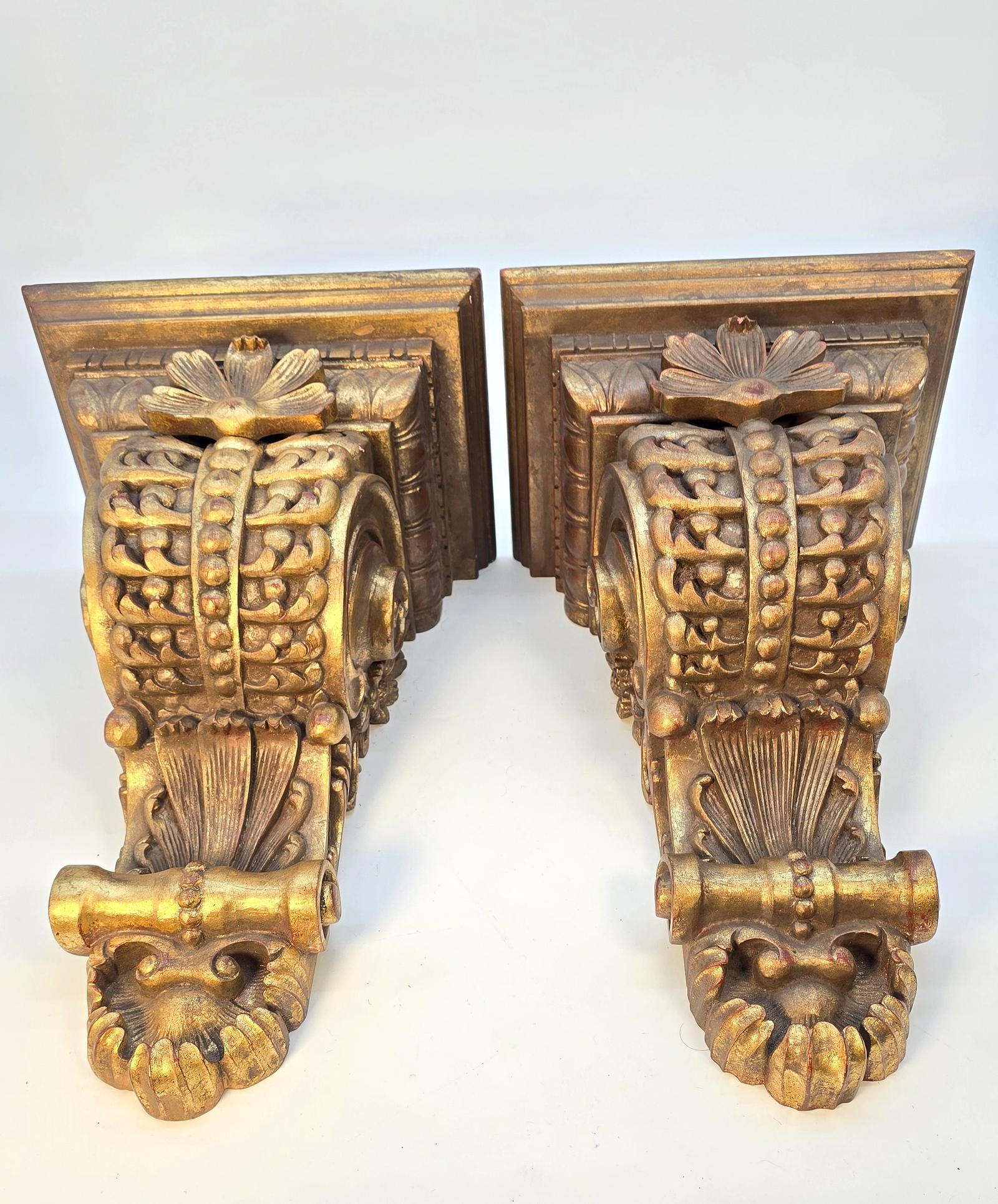 Pair of 18th Century Style Carved Giltwood Wall Brackets (1 of 24) Pair of 18th Century Style Carved Giltwood Wall Brackets (1 of 24)