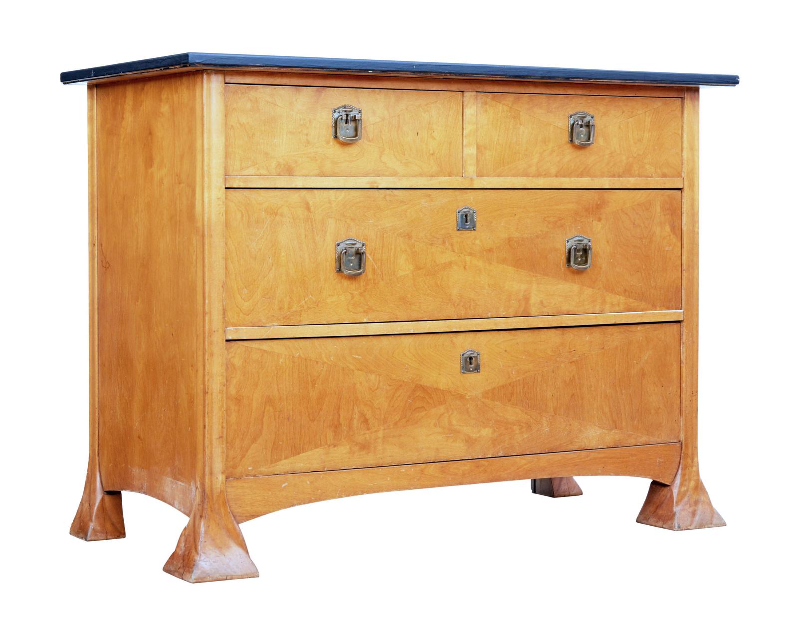Late 19th Century Swedish Birch Art Nouveau Chest of Drawers (1 of 7)