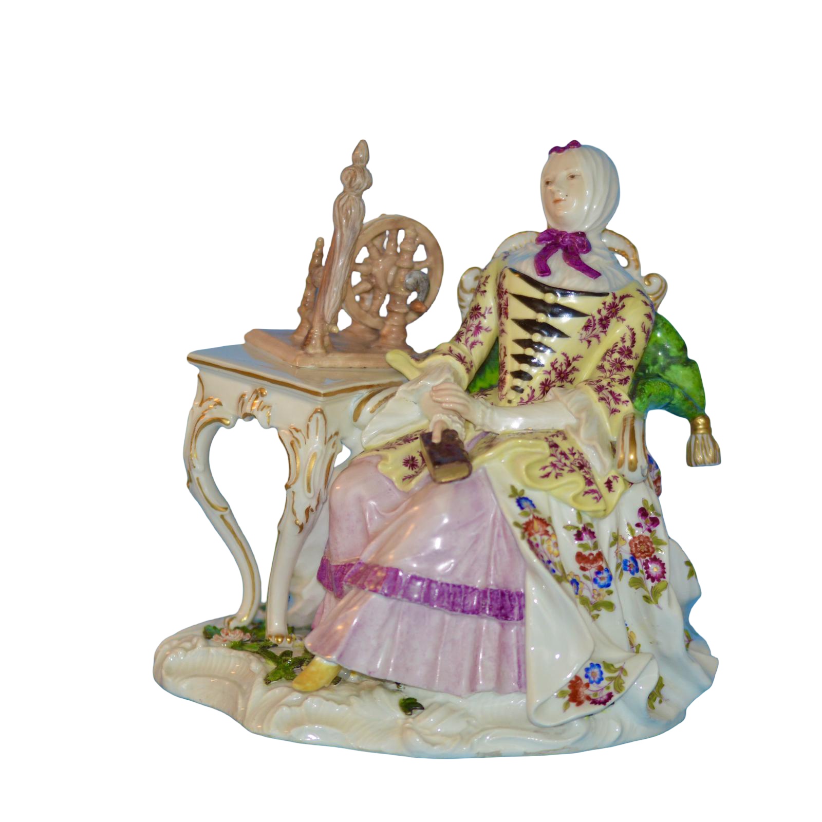 Meissen Porcelain Figure of Lady with Spinning Wheel c.1750 (1 of 11) Meissen Porcelain Figure of Lady with Spinning Wheel c.1750 (1 of 11)