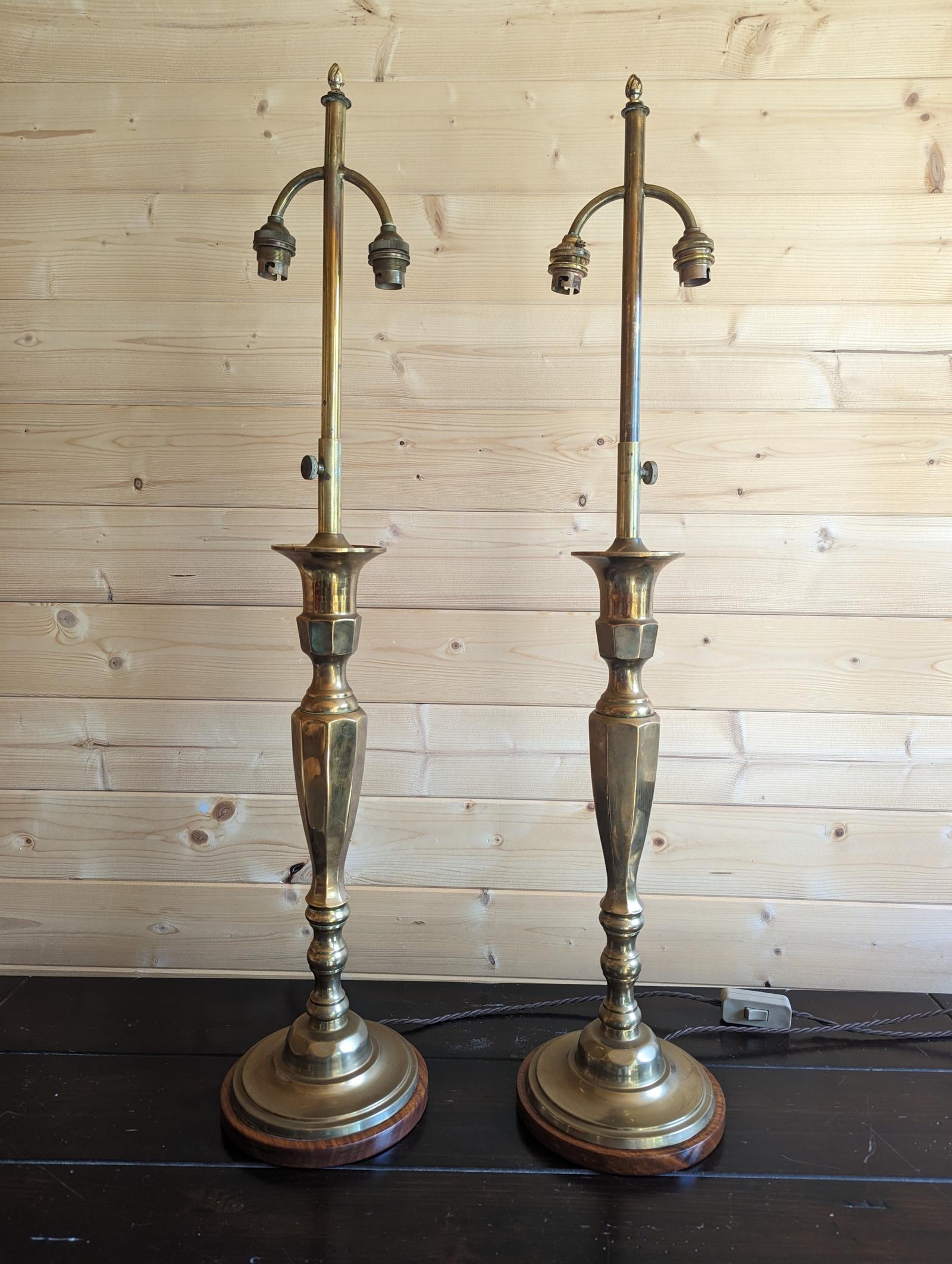 Pair of Adjustable Solid Brass Table Lamps (1 of 9) Pair of Adjustable Solid Brass Table Lamps (1 of 9)